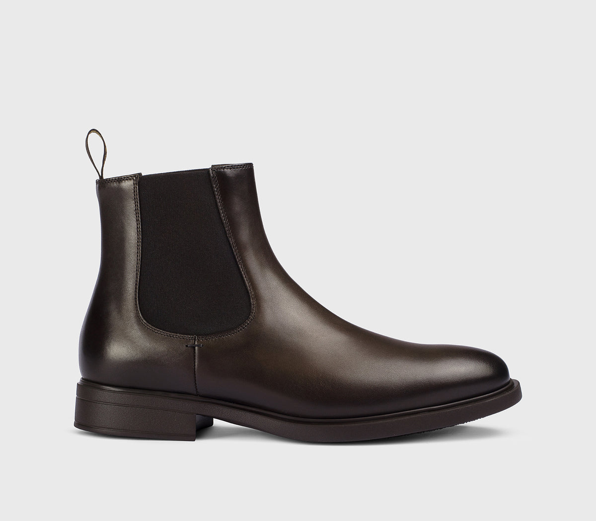 Dark brown leather ankle boot