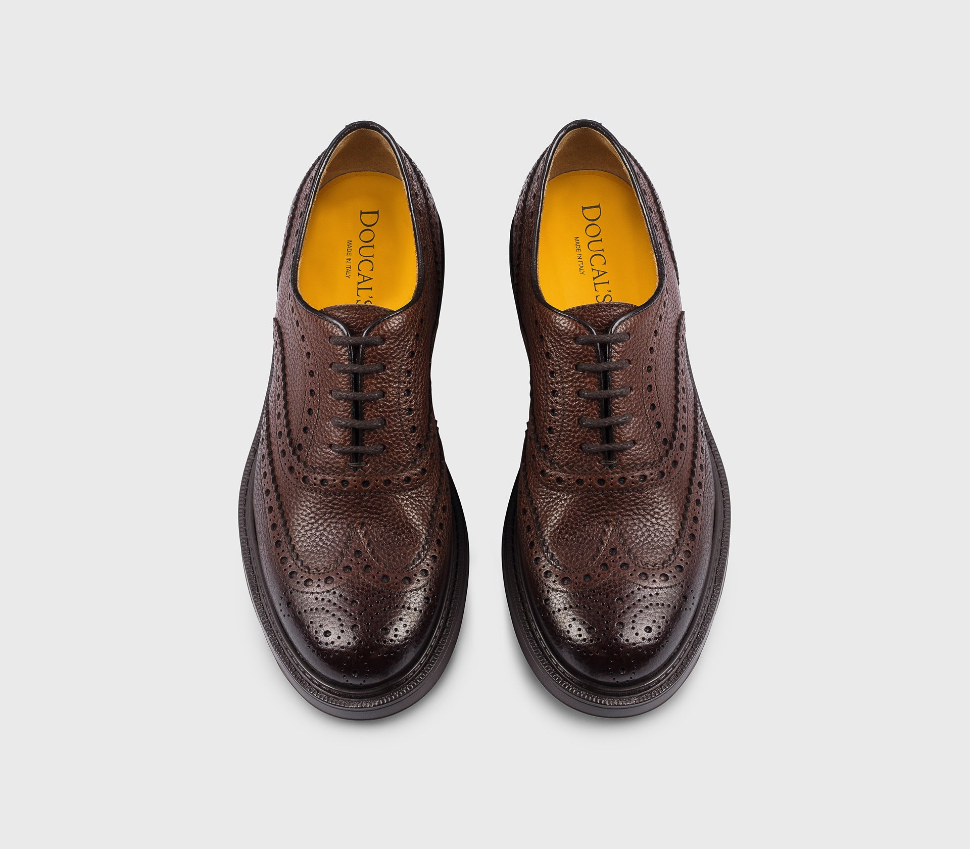 Chaussure richelieu à queue d'aronde en cuir marron brûlé