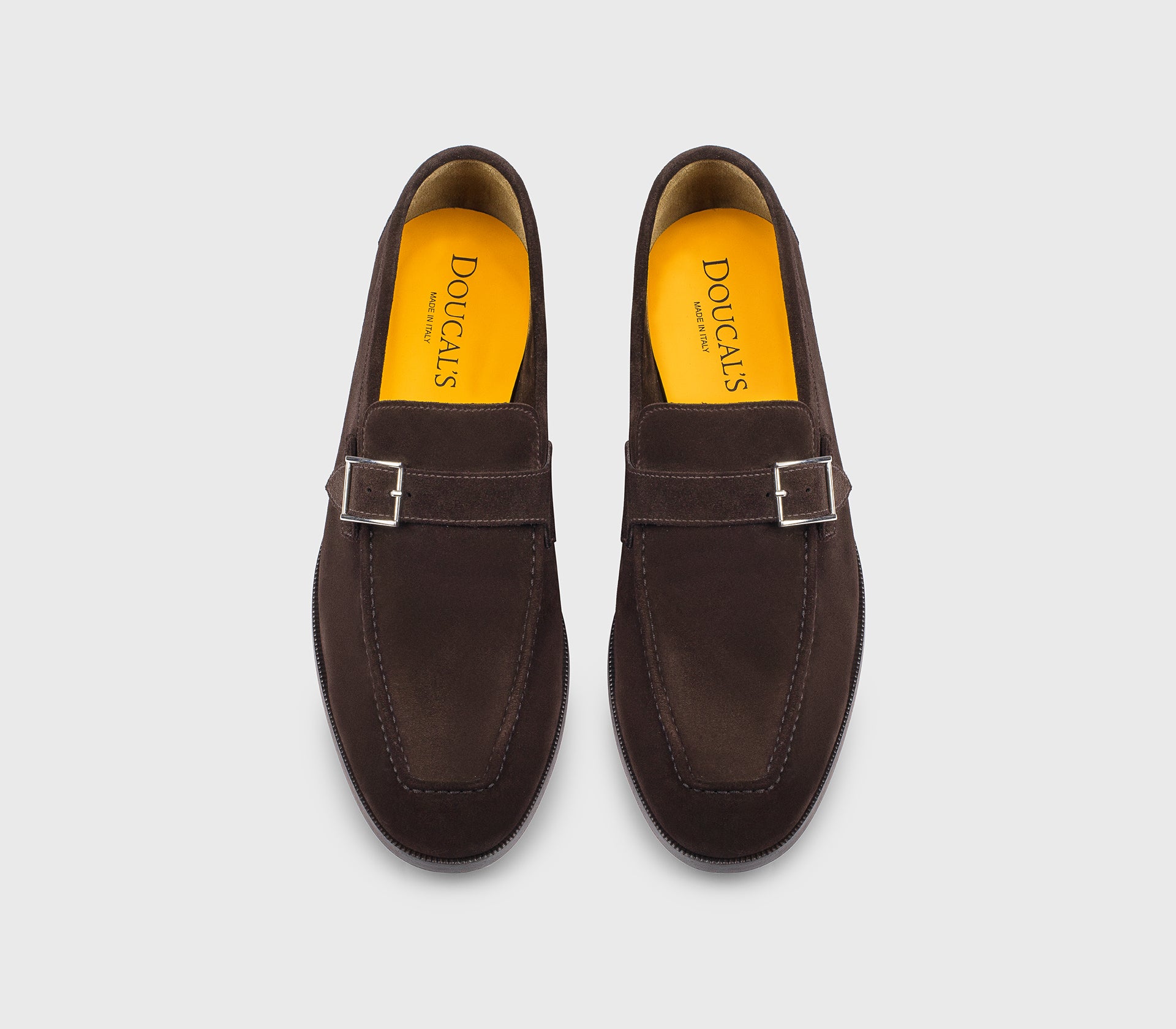 “Earth” brown suede single-buckle loafer