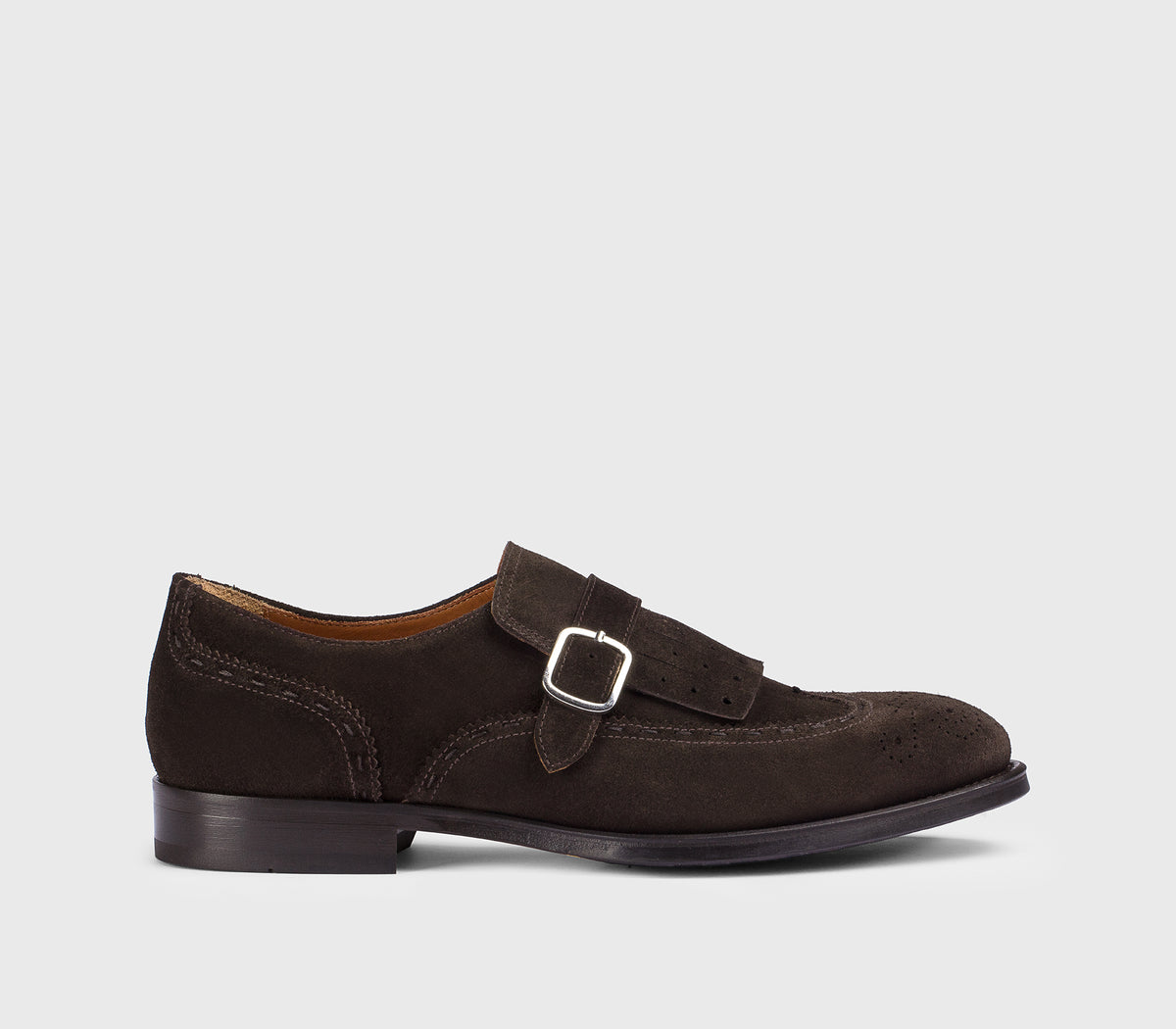 DU3536ORVXUF009TM23 - Mono fibbia con frangia in suede marrone "terre"