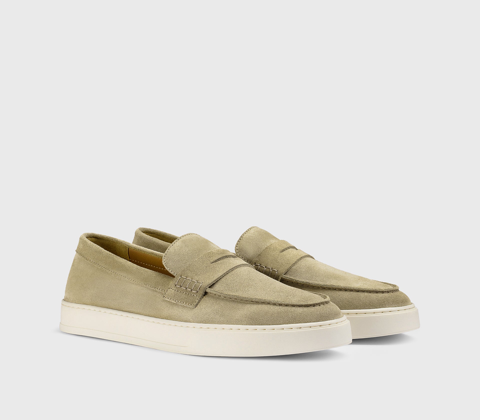 Mocassin slip-on avec bride en daim sable