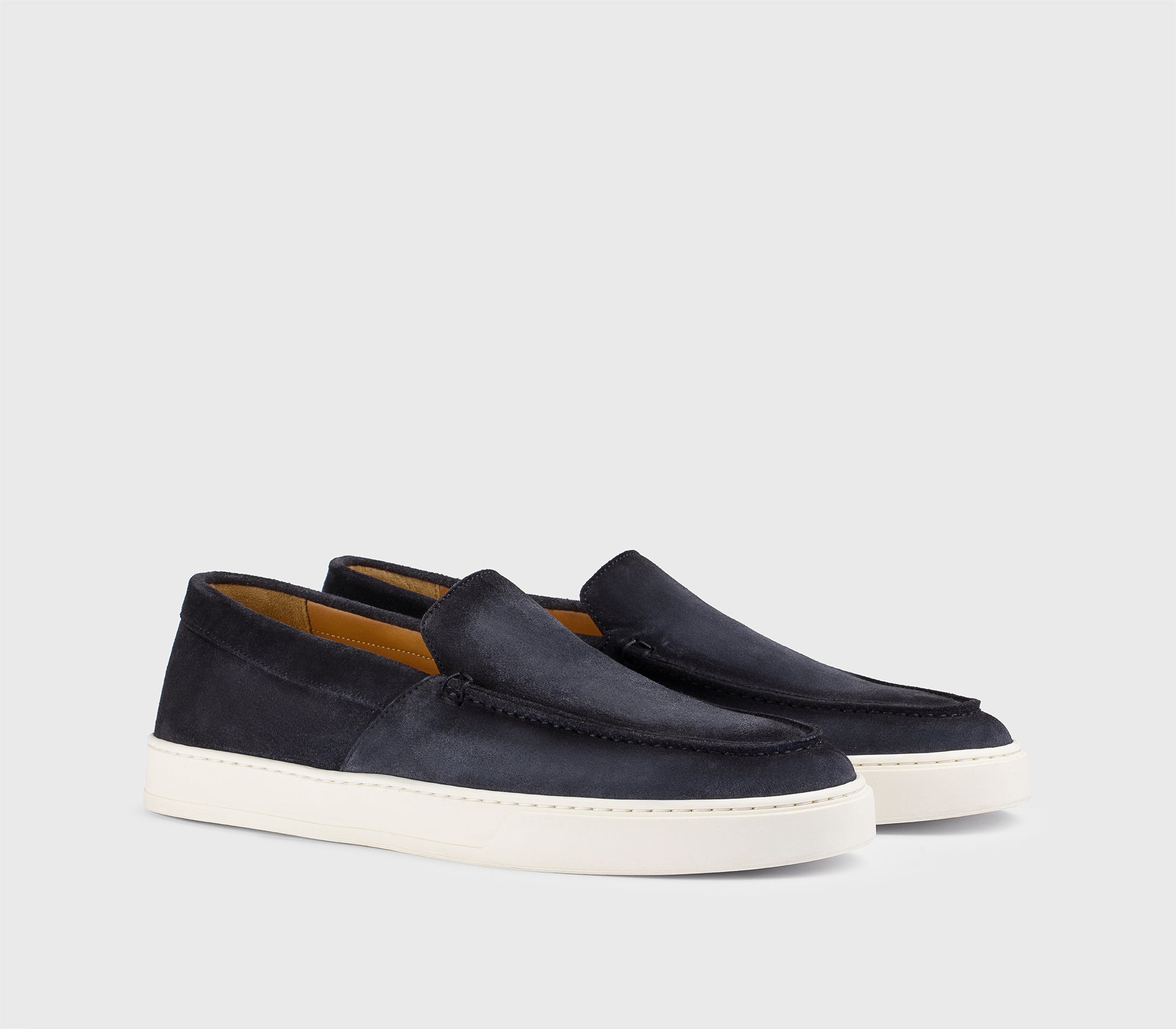 Mocassin slip-on en daim couleur bleu