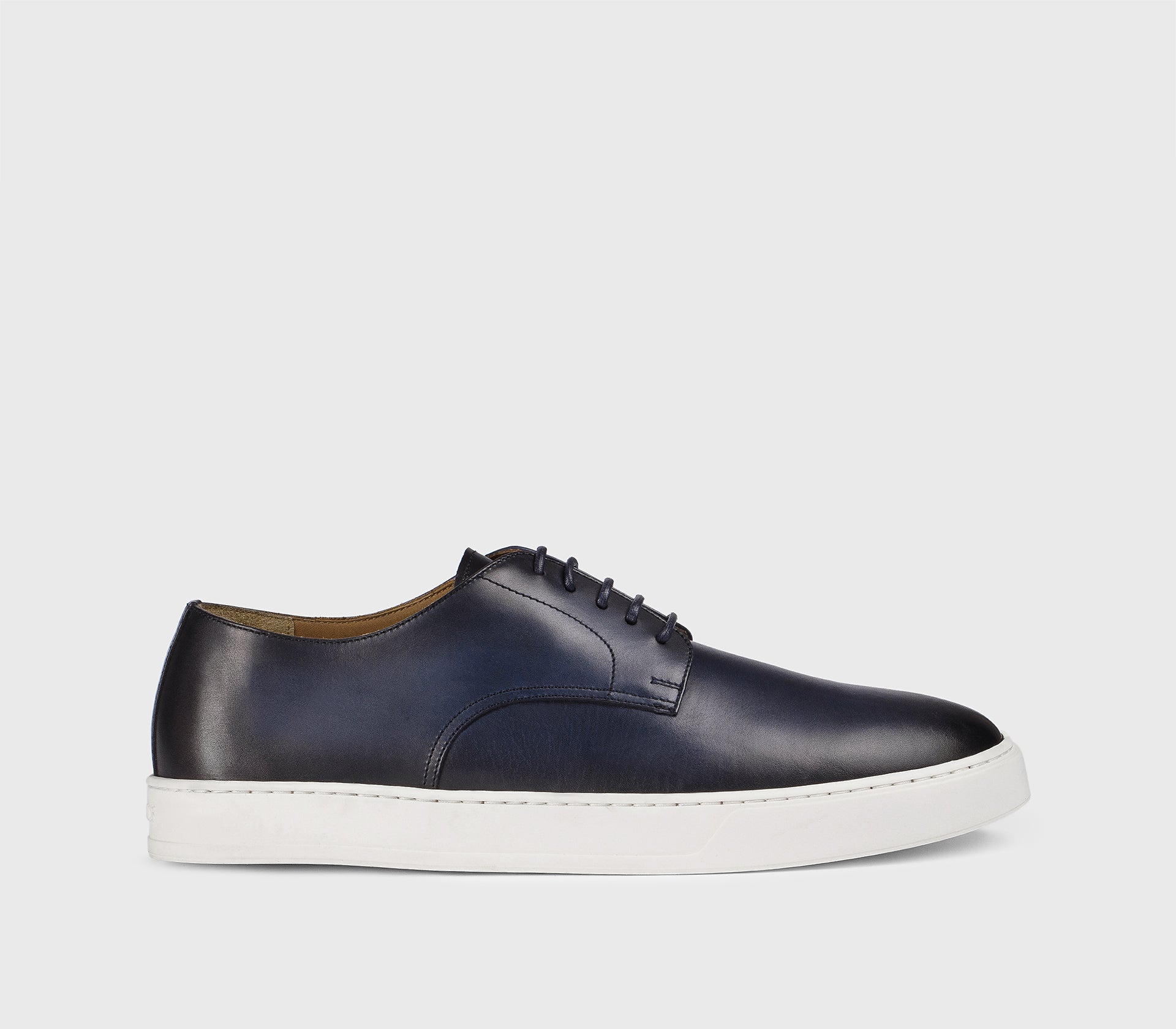 “Indigo” blue leather lace-up