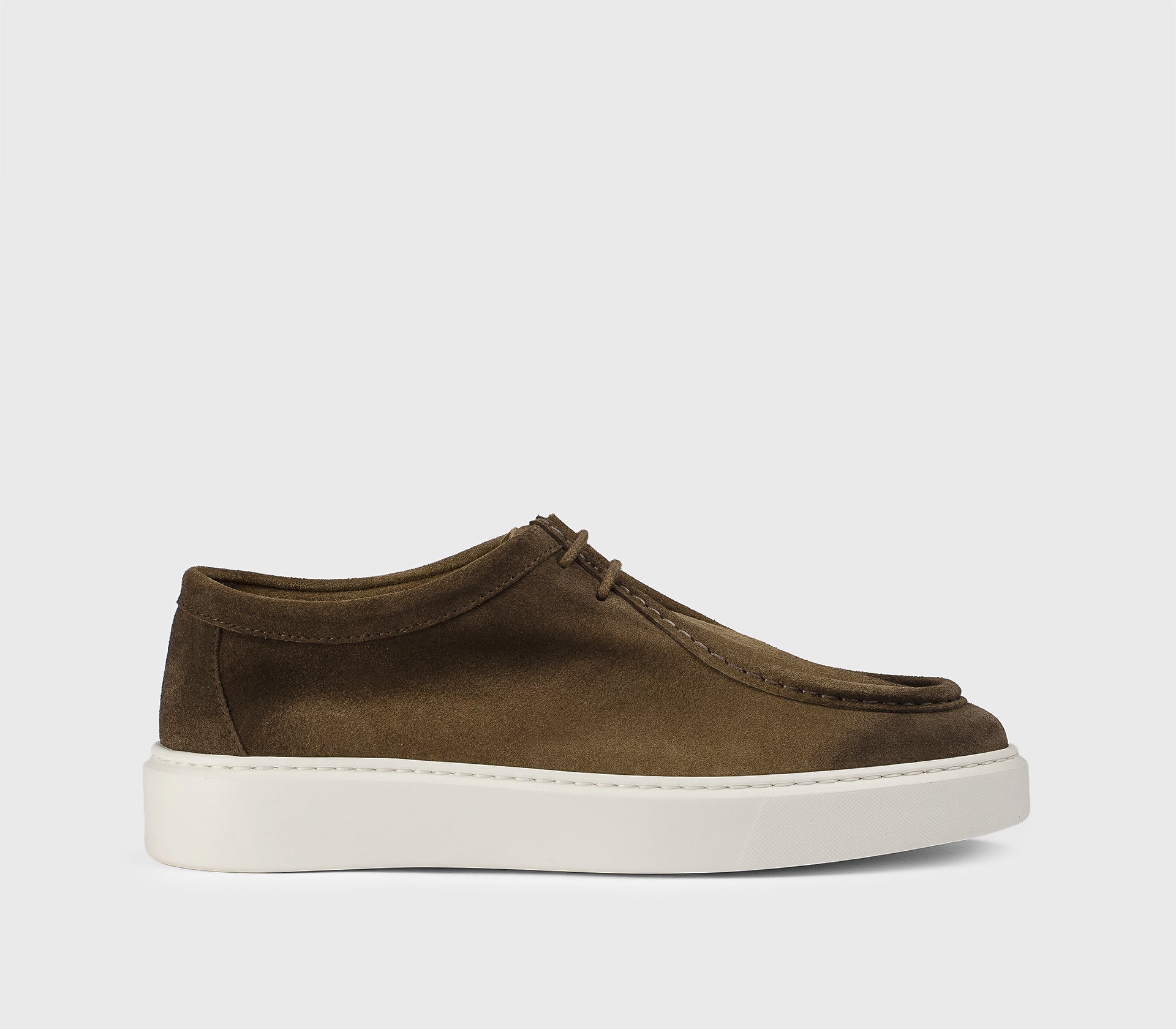 Cocoa suede two-eyelets lace-up