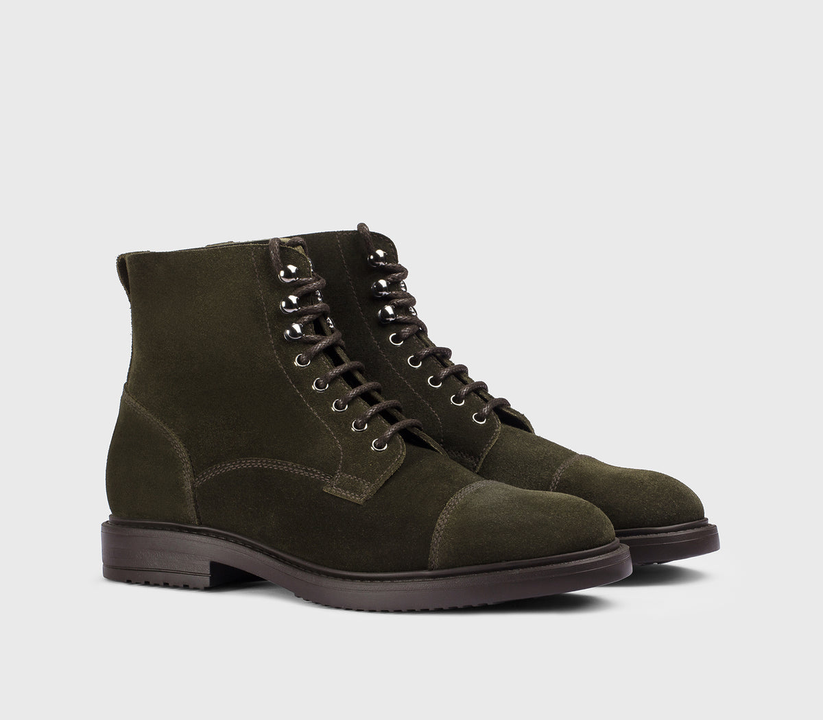DU3569RALPUZ286TV23 - Scarponcino stringato in suede muschio