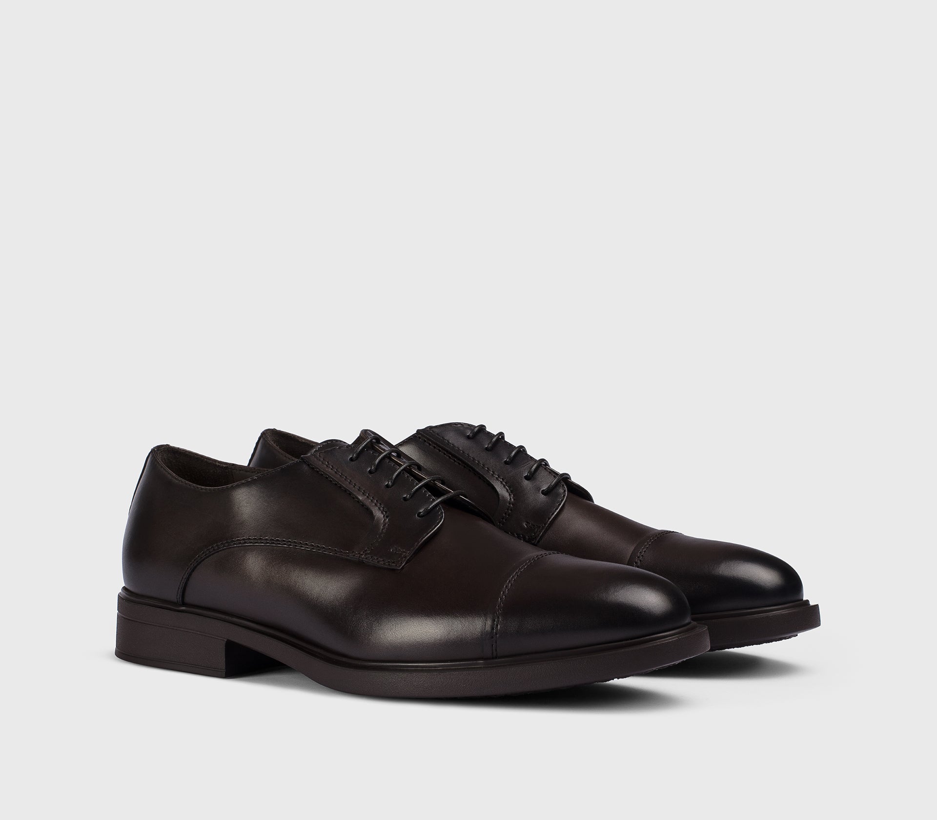 DU3578MARCUF159TM29 - Stringata derby in pelle testa di moro