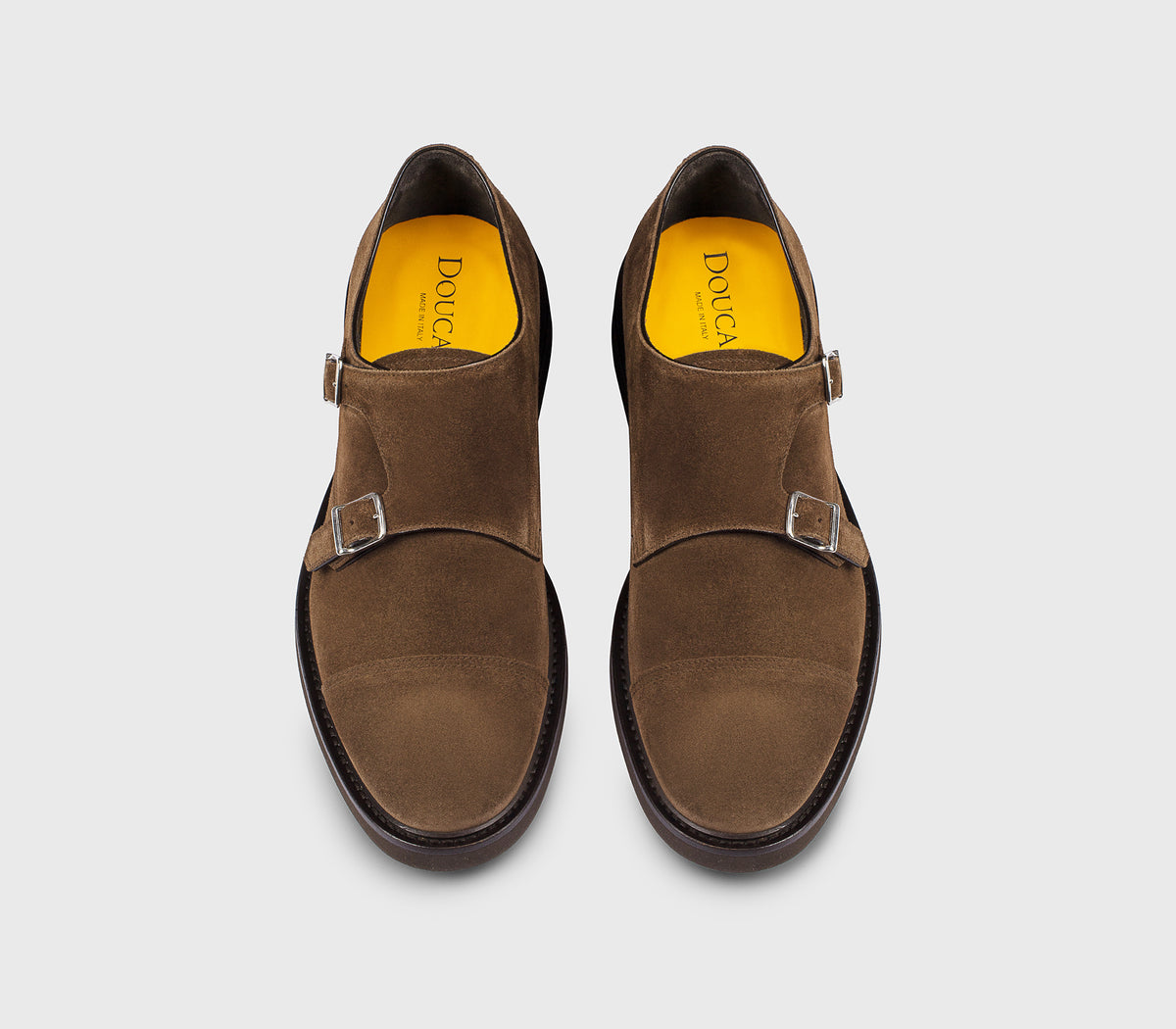 DU3581GENOUF009TC05 - Doppia fibbia in suede havana
