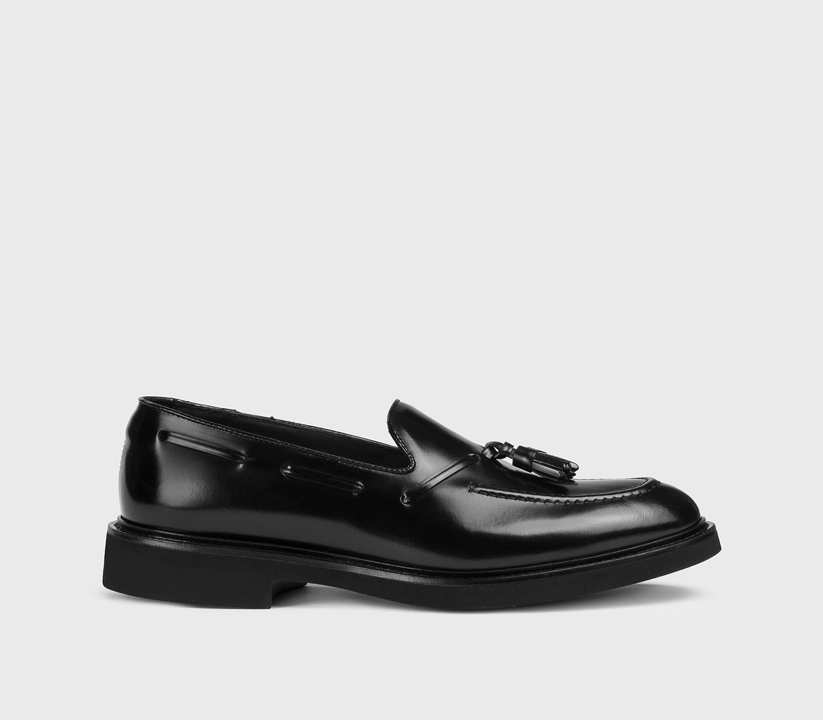 DU3582GENOUF007NN00 - Mocassino con nappine in pelle nero