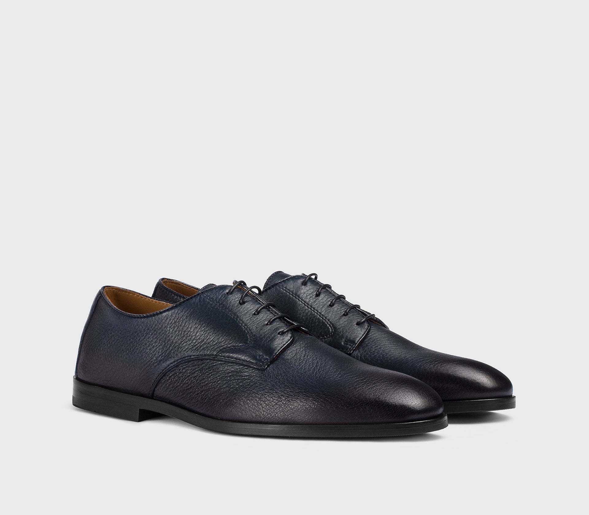 Blue deerskin Derby lace-up