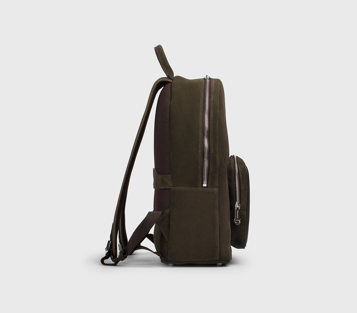 Zaino in suede e pelle muschio