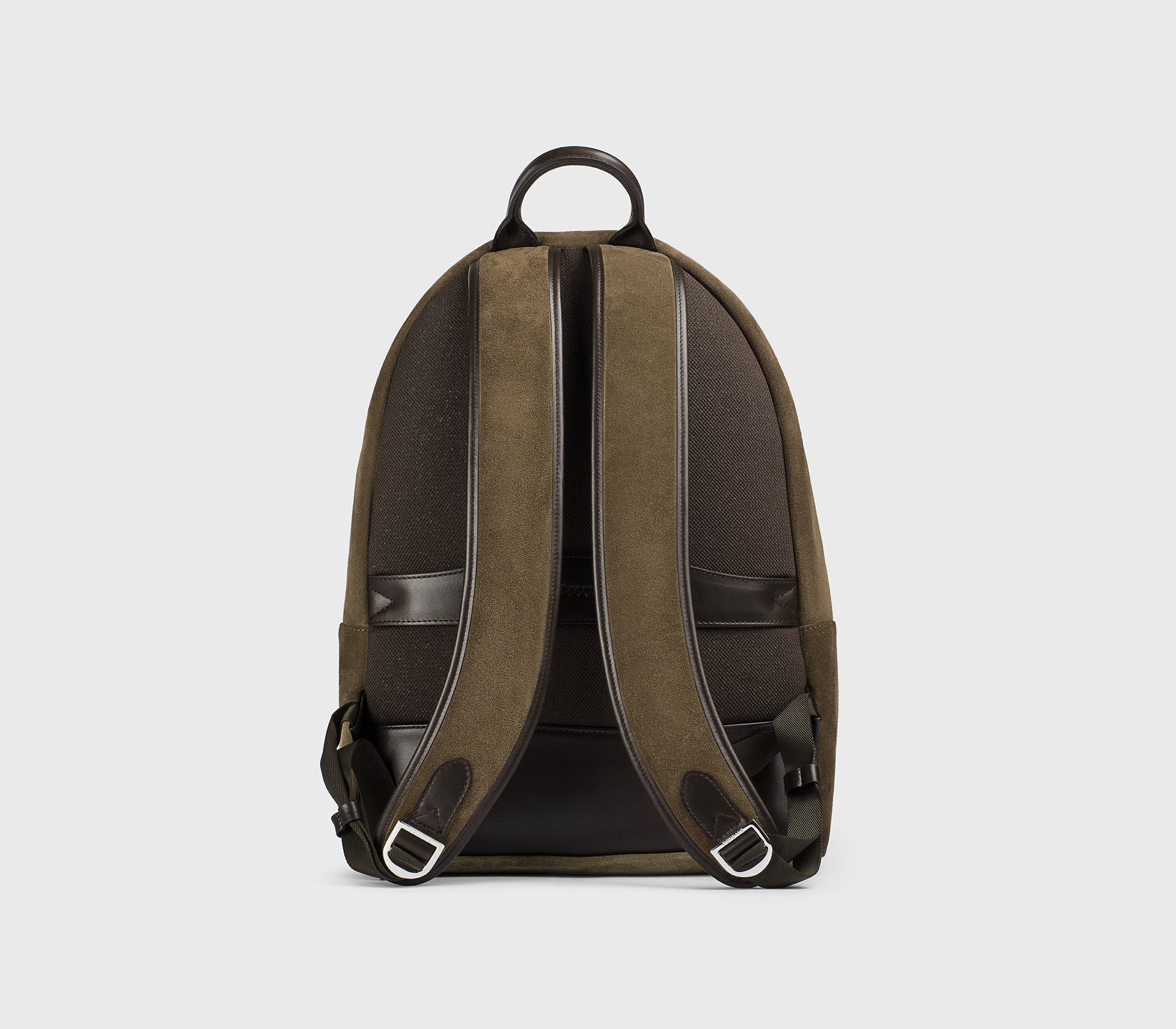 Rucksack aus kakaobraunem Leder und Veloursleder