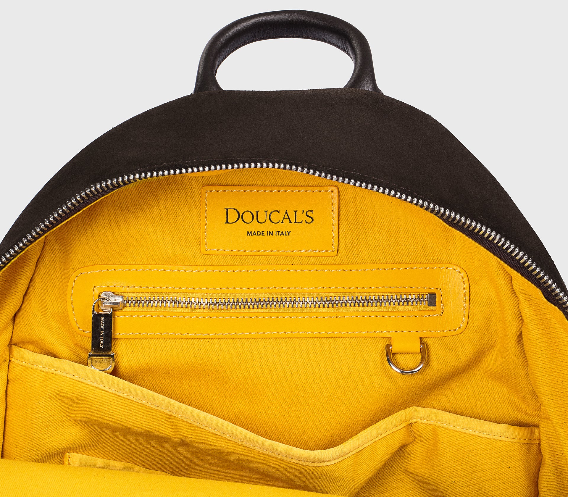 Zaino in pelle e suede marrone "terre"