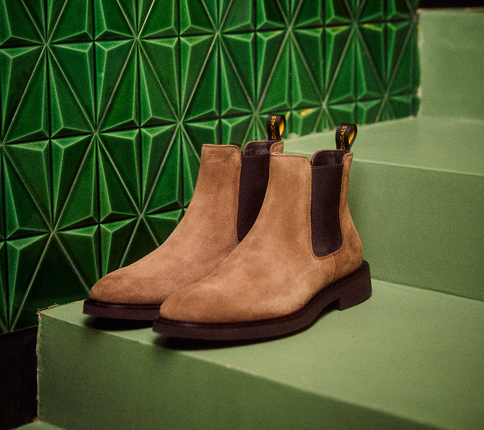 Brown suede ankle boot