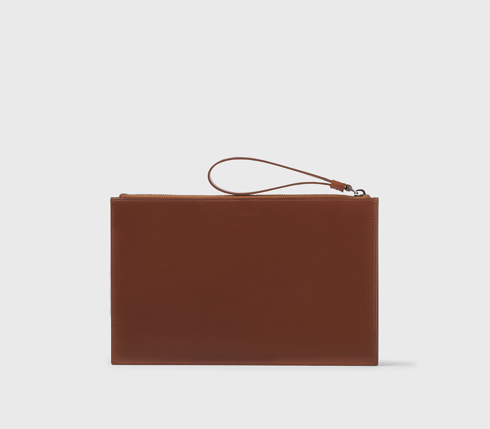 Pochette porta documenti in pelle cuoio