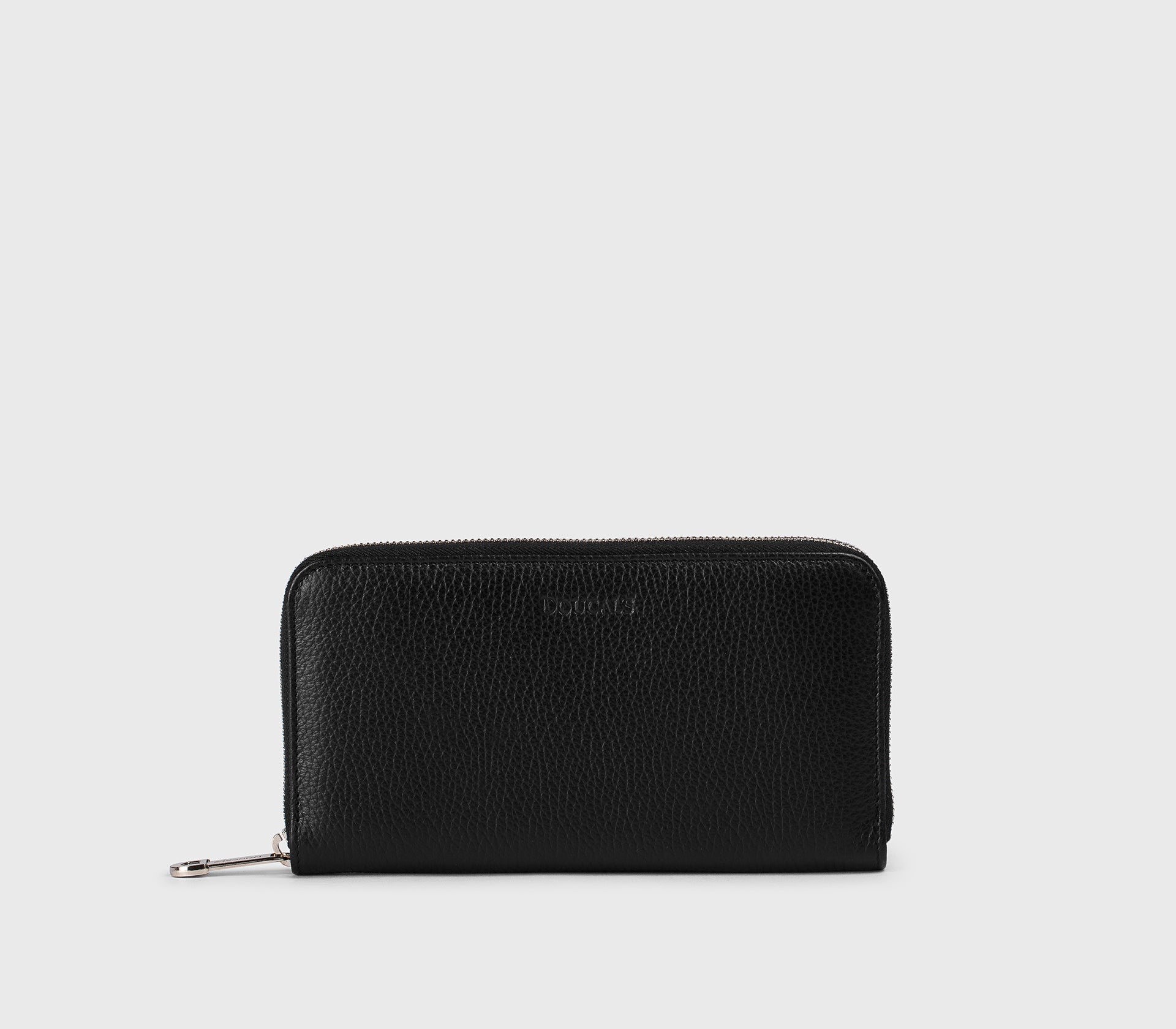 Portafoglio continental in pelle bottalata nero