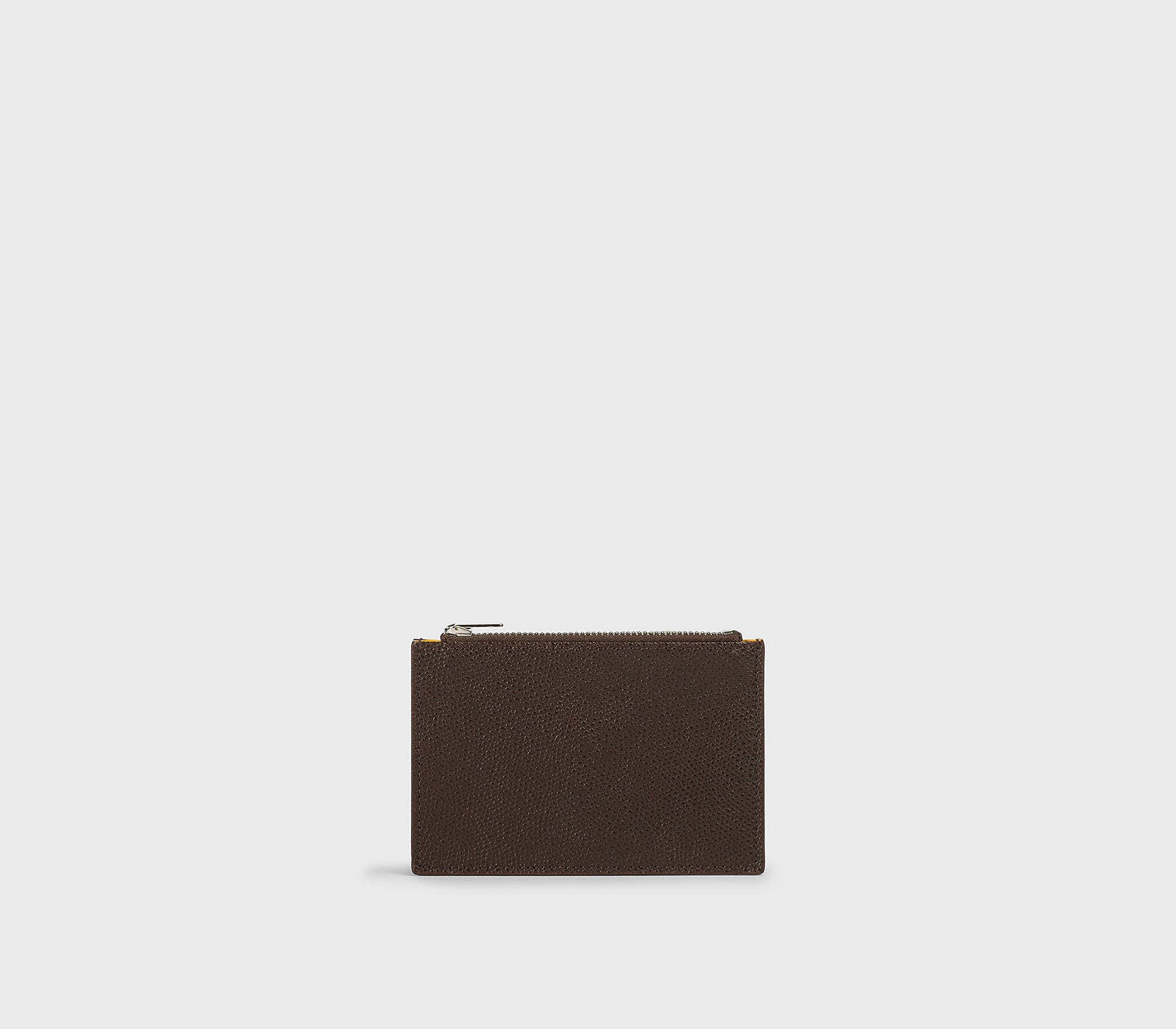 Porte-cartes zippé en cuir Palmellato marron