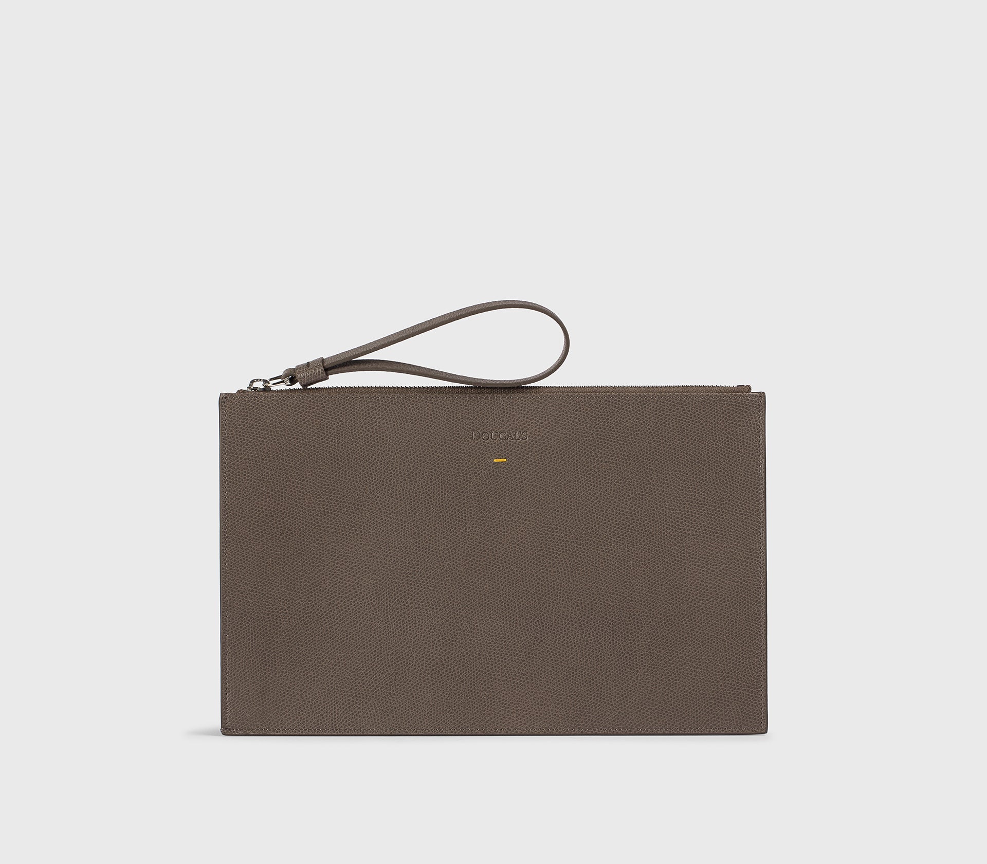 Pochette porta documenti in pelle palmellata taupe