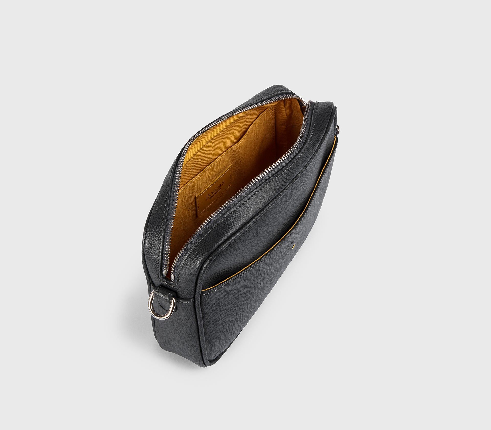 Borsa messenger in pelle palmellata grigia