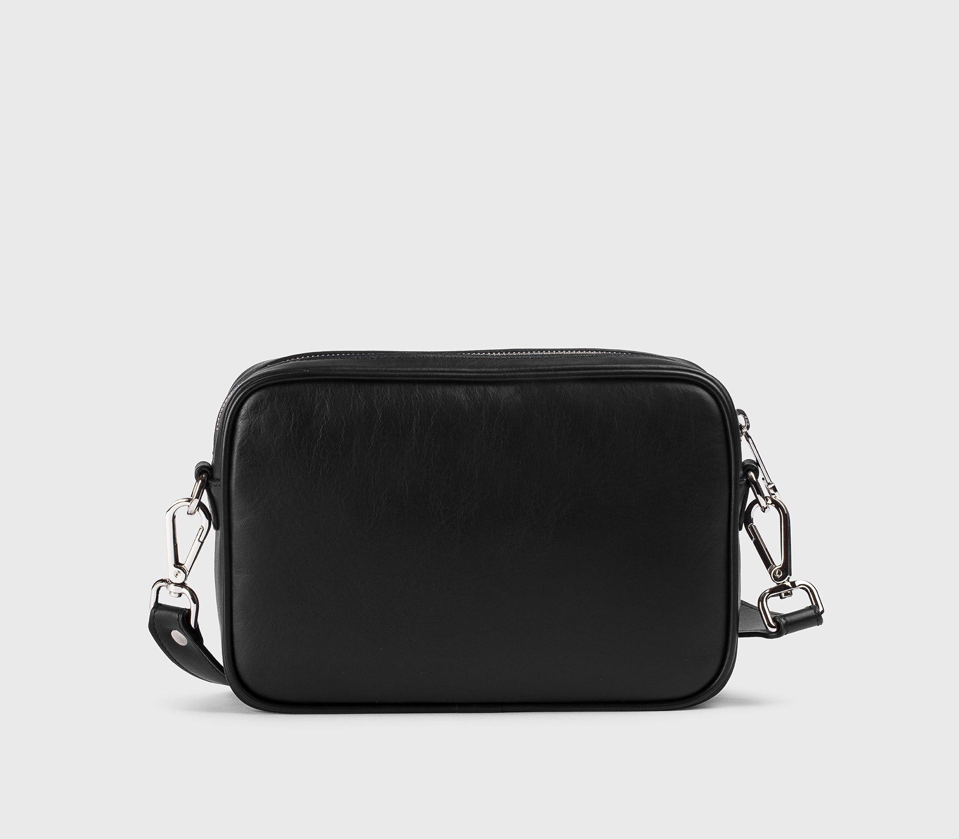 Messenger Bag aus schwarzem Leder
