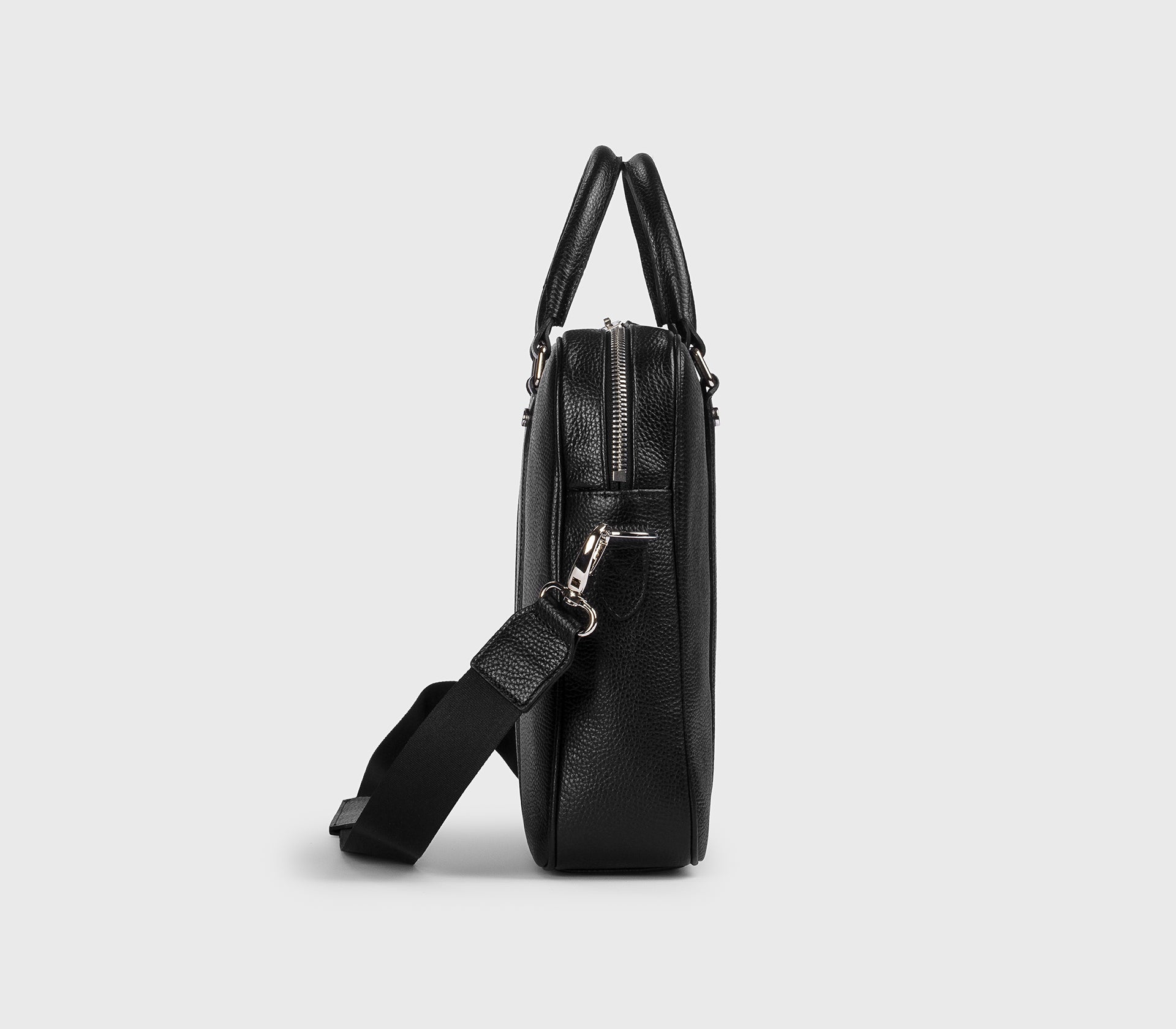 Black tumbled leather briefcase | Doucal's