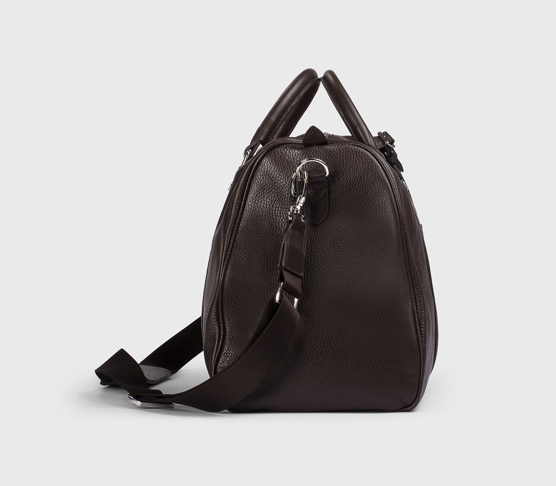 Weekender aus schokoladenfarbenem Walkleder