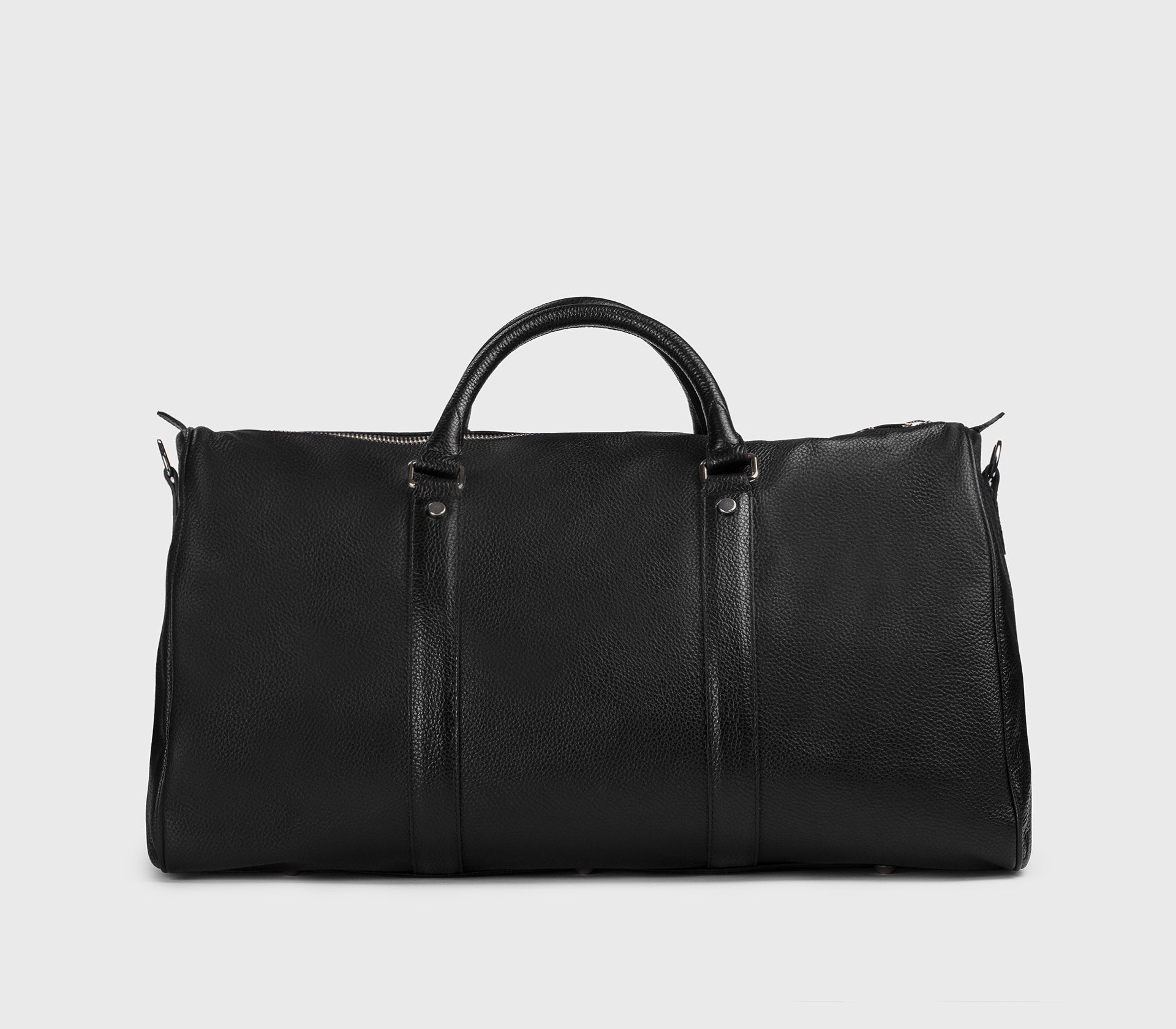 Weekender aus schwarzem Walkleder