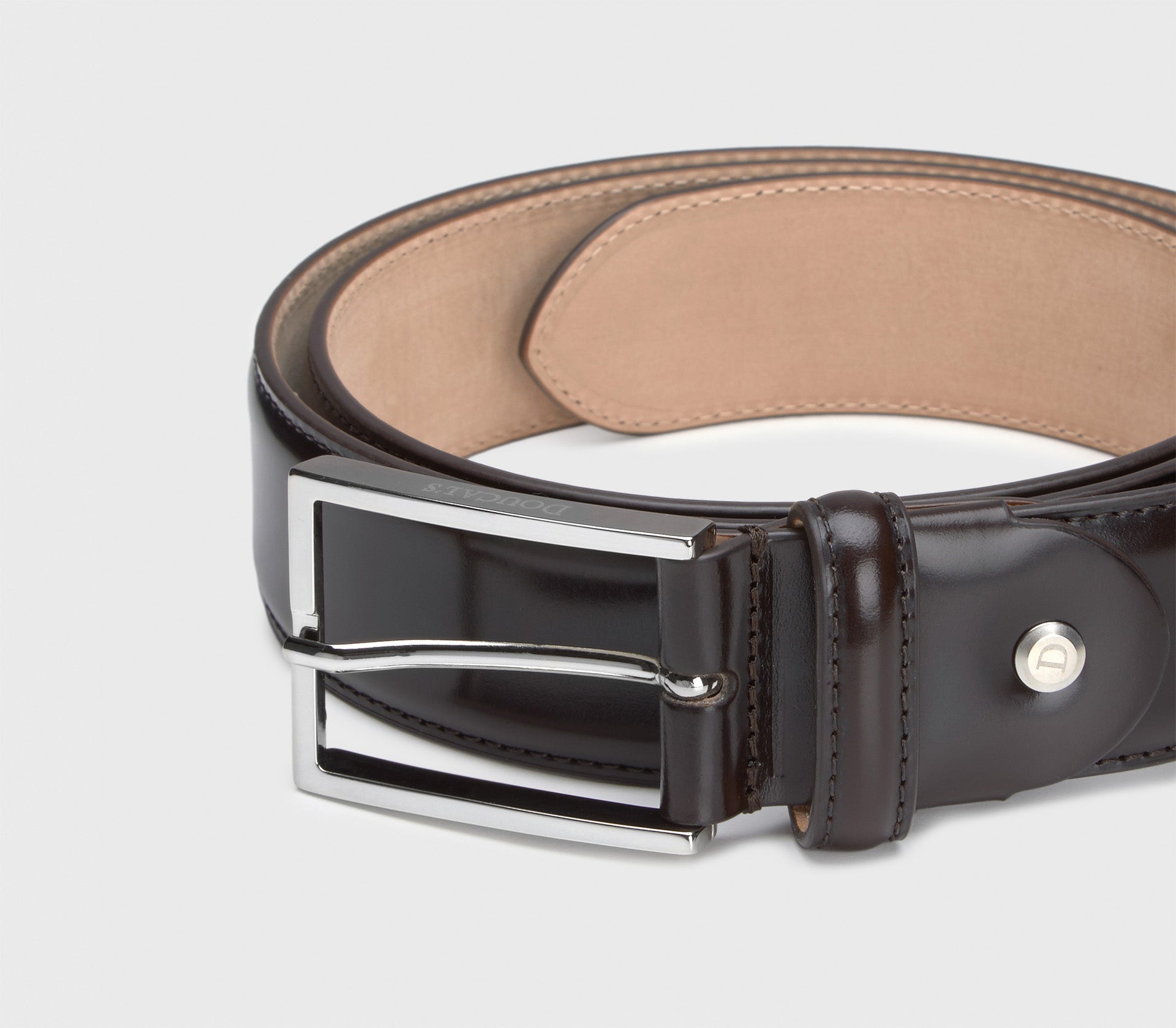 Ceinture réglable en cuir marron foncé