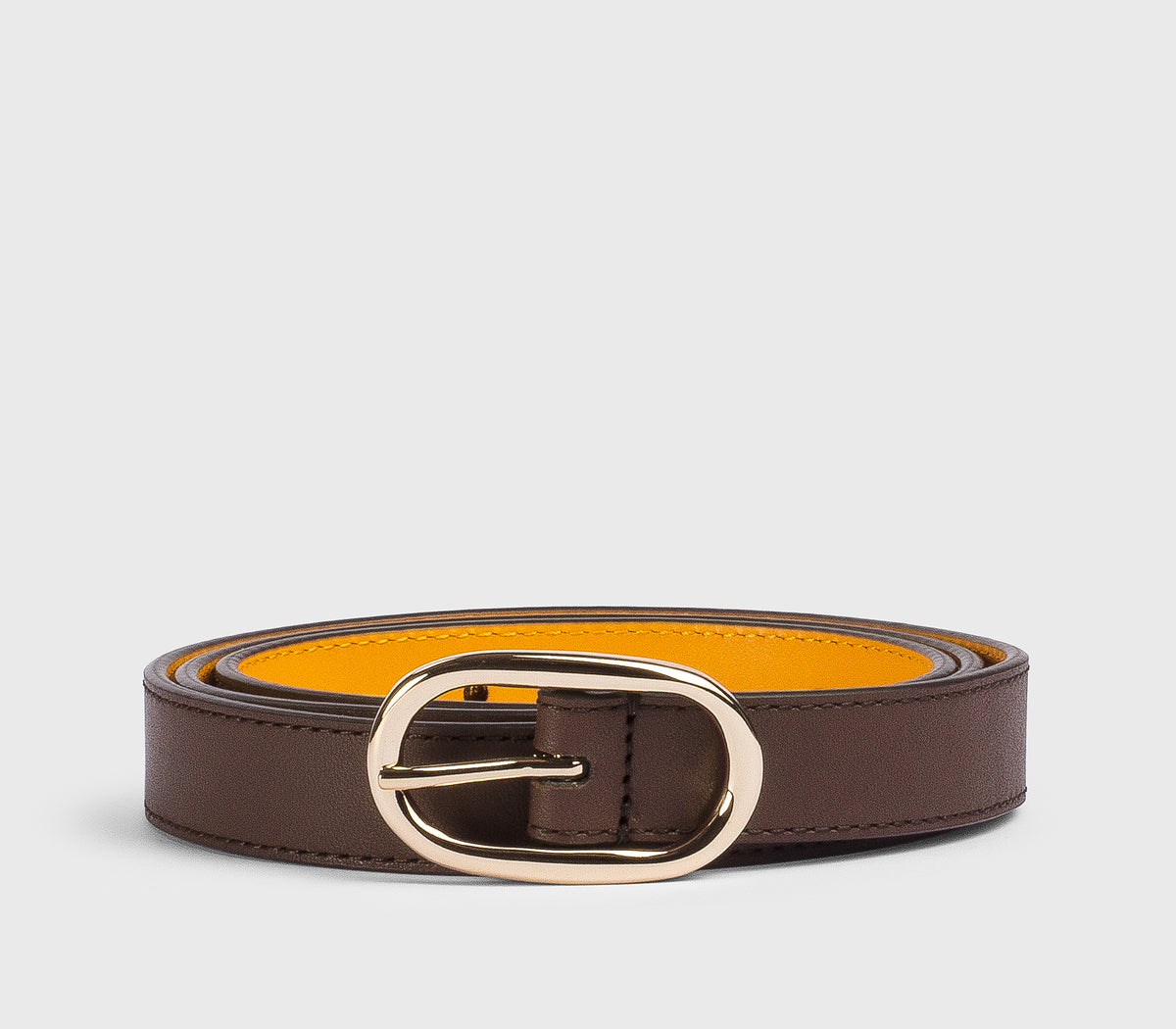 Adjustable “oak” brown leather belt