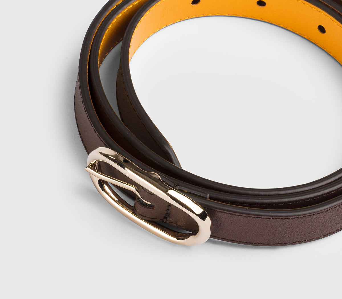 Ceinture réglable en cuir marron « chêne »