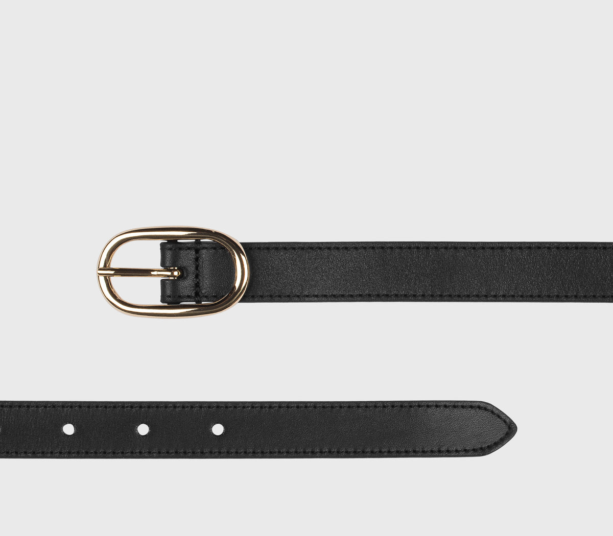 Adjustable black leather belt
