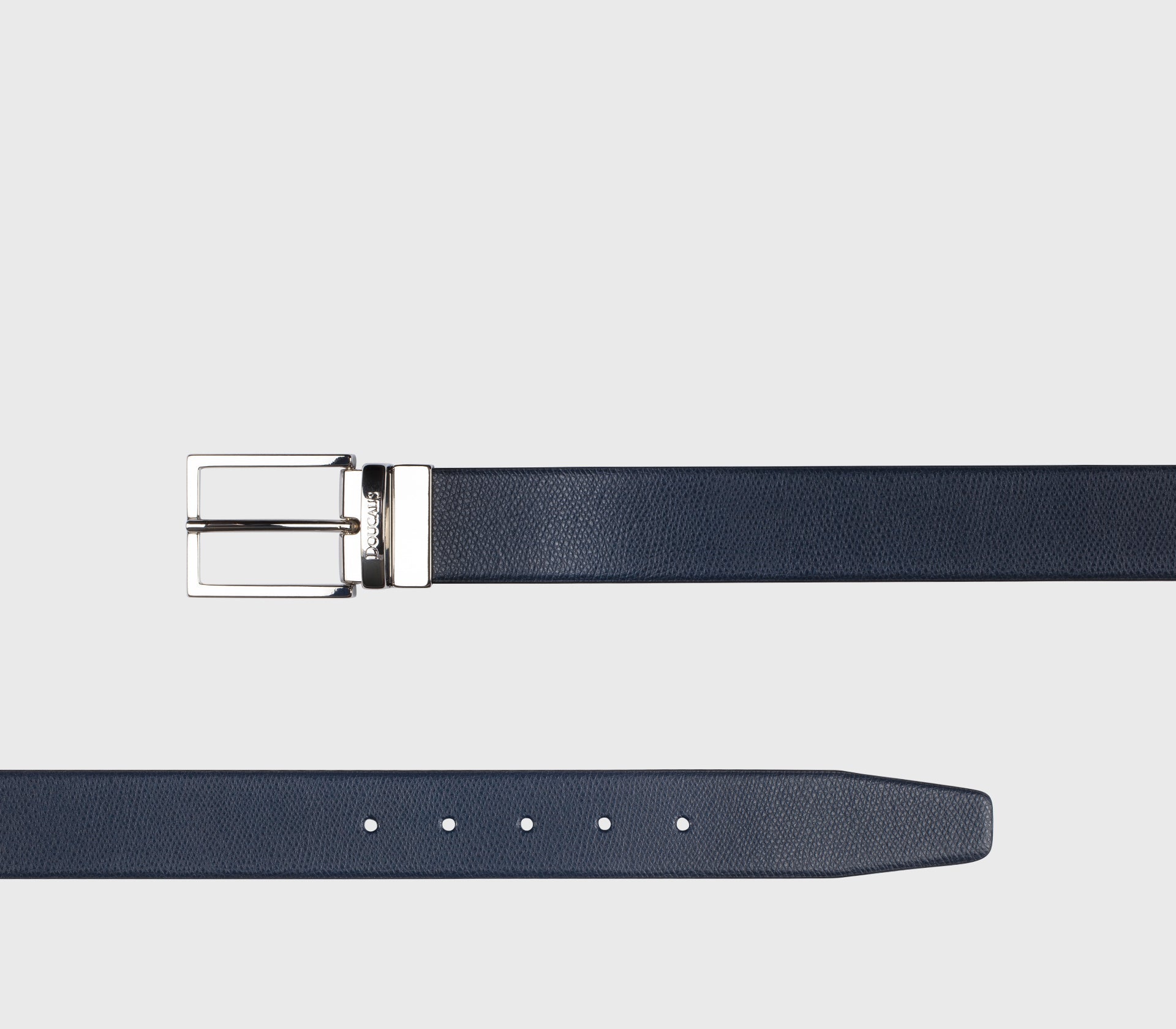 Ceinture en cuir Palmellato bleu marine avec boucle carrée