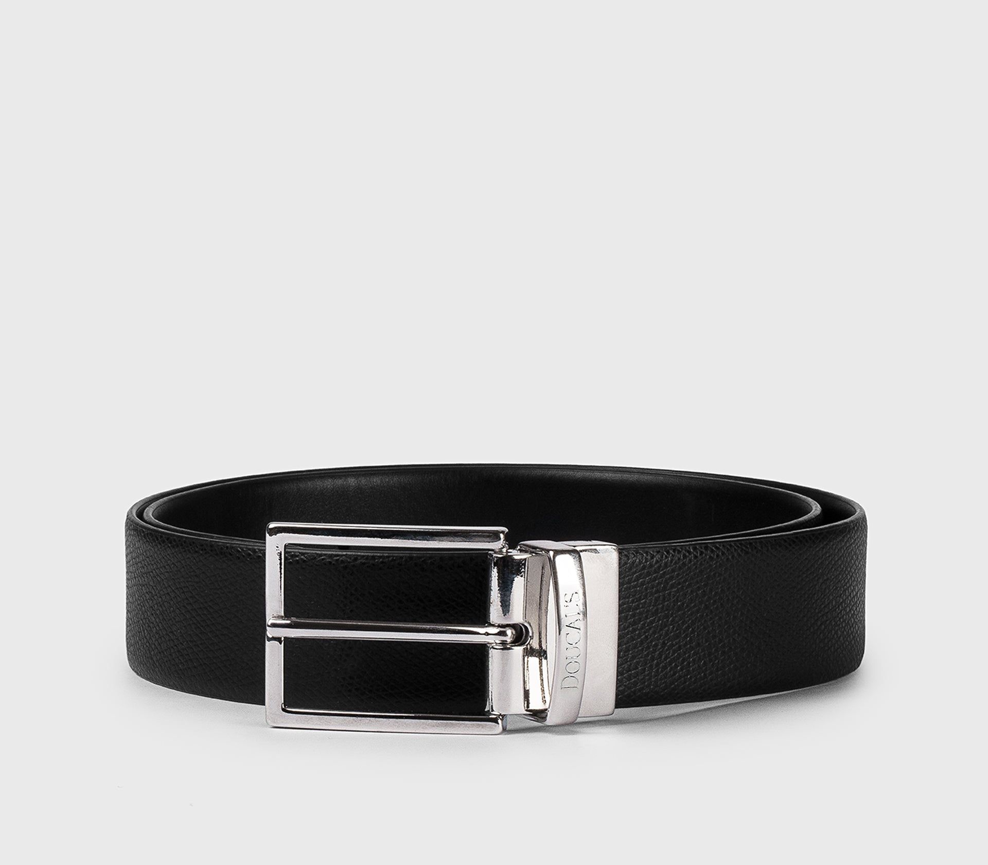 Ceinture en cuir Palmellato noir avec boucle carrée
