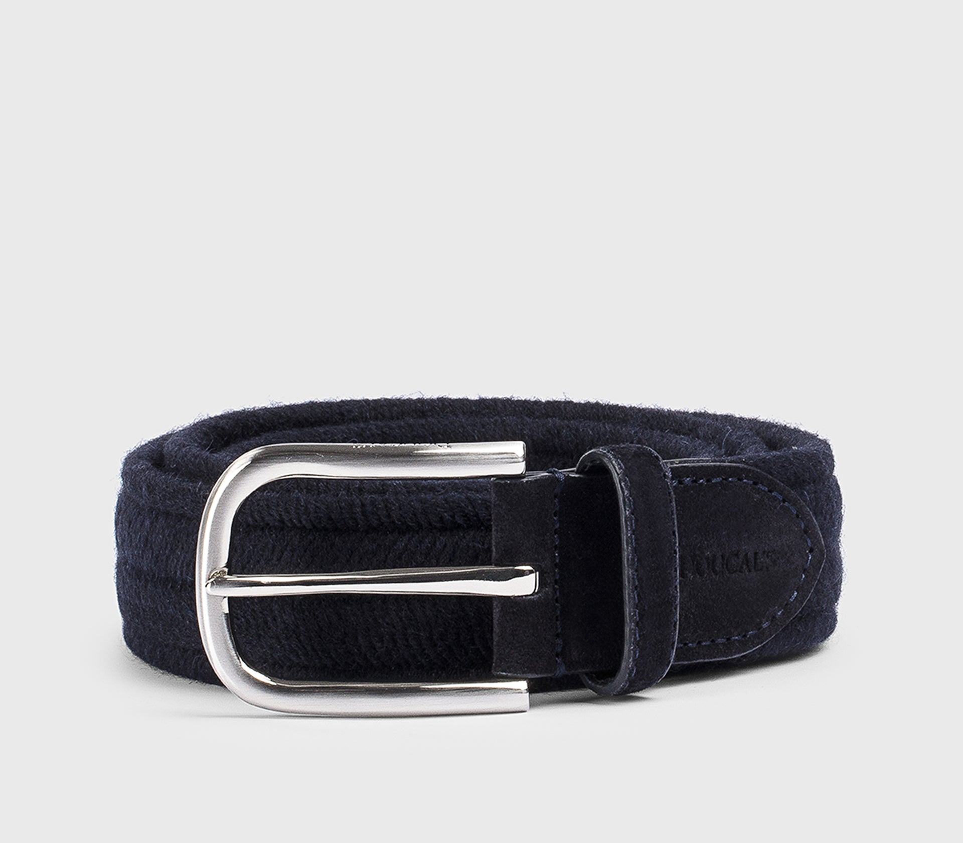 Cintura regolabile in lana blu