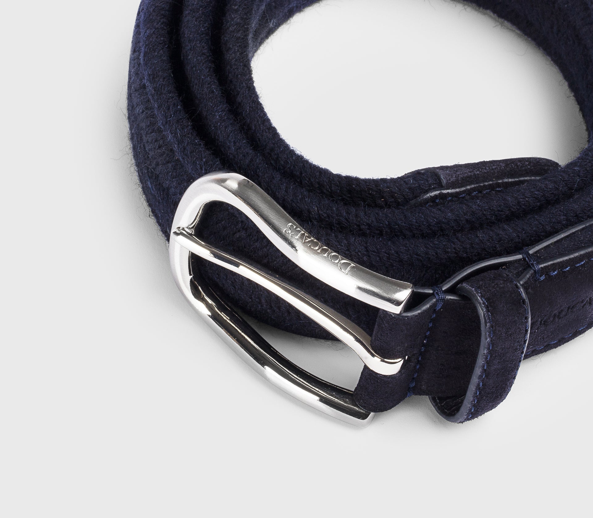 Cintura regolabile in lana blu
