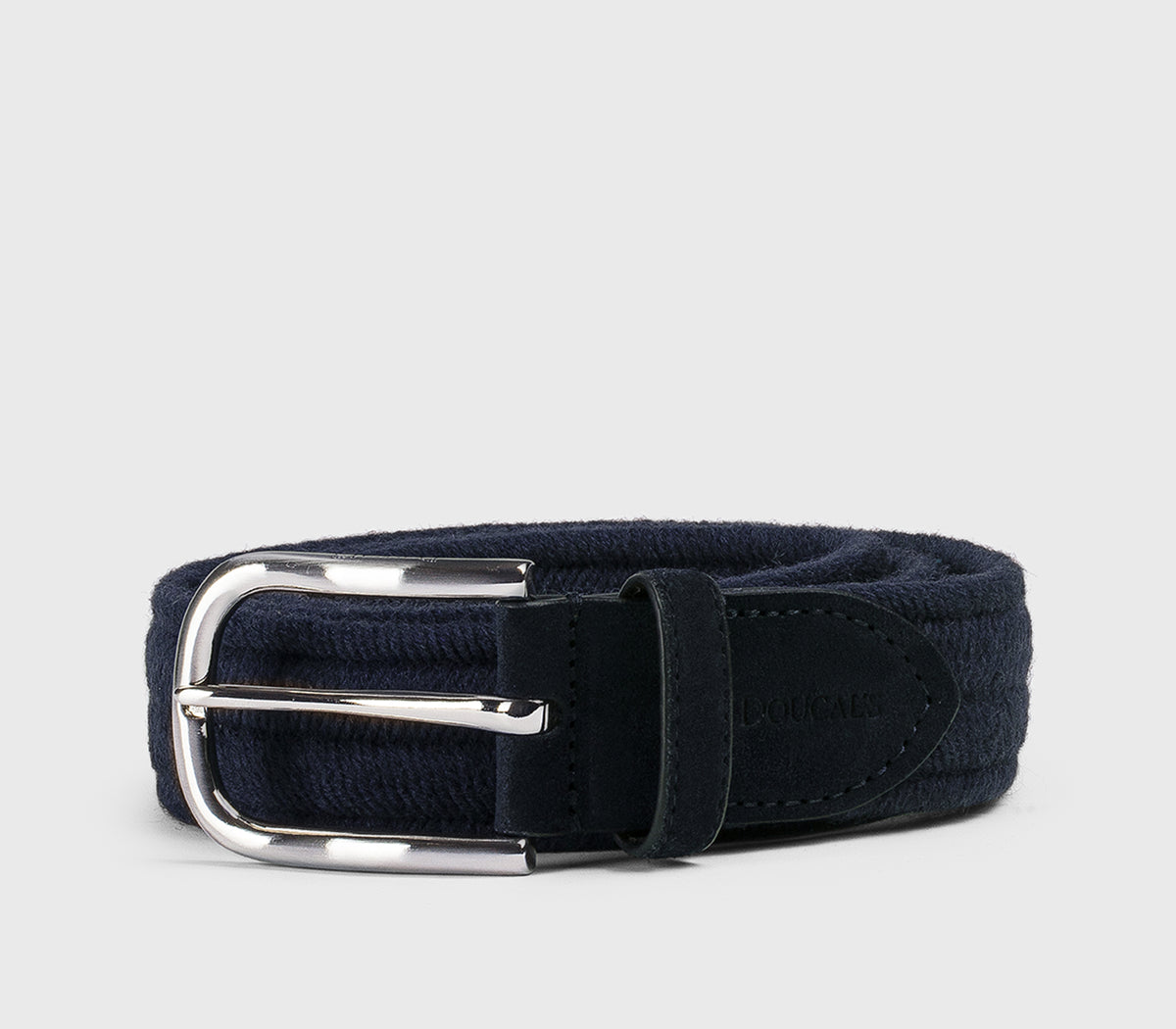 Adjustable blue wool belt
