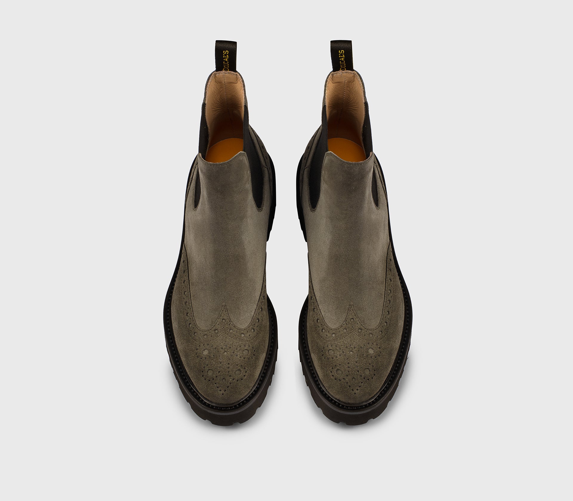 Light brown suede dovetail ankle boot