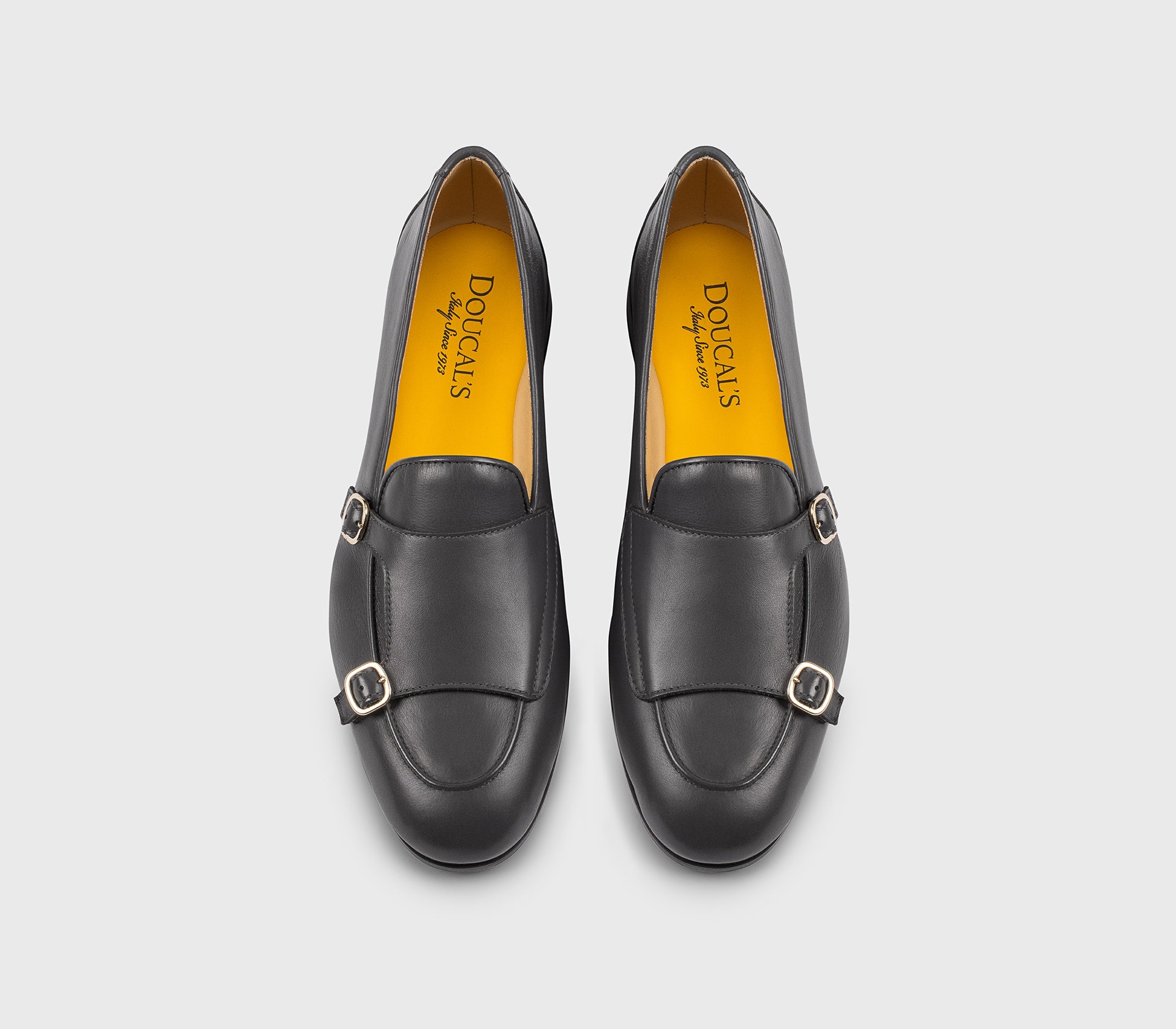 Dark grey double-buckle loafer