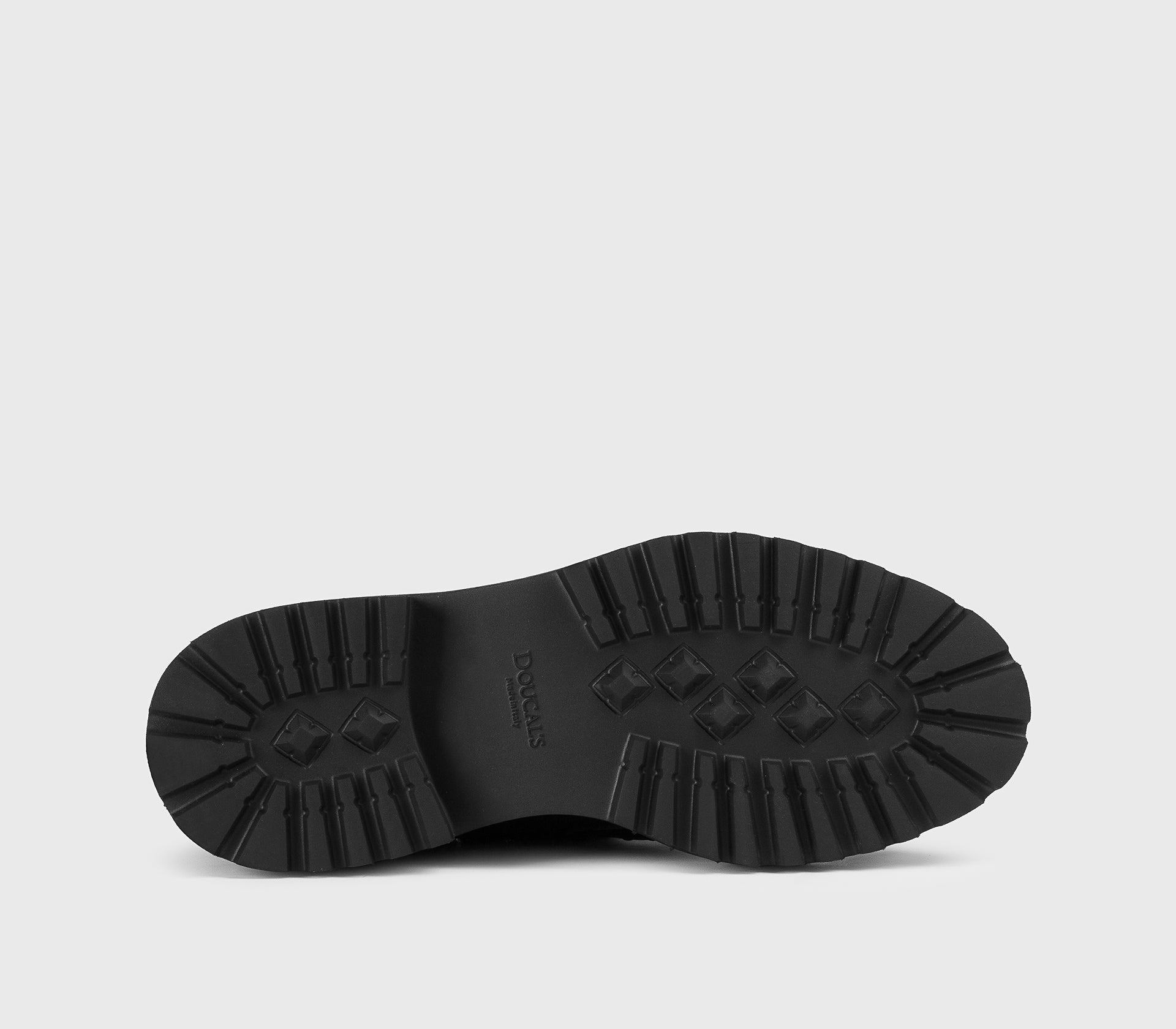 Leather loafer with black fur detail