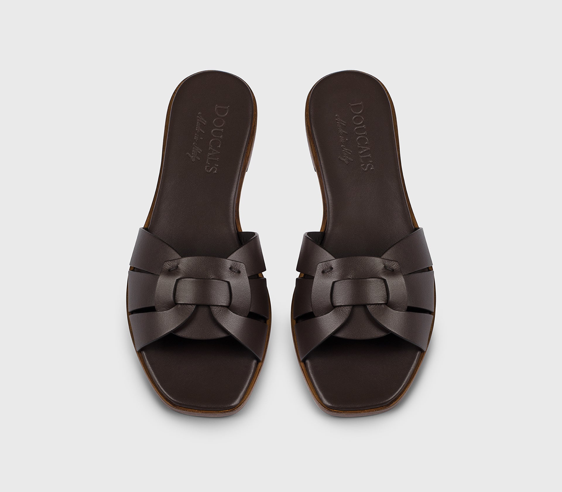 “Coffee” brown leather sandal