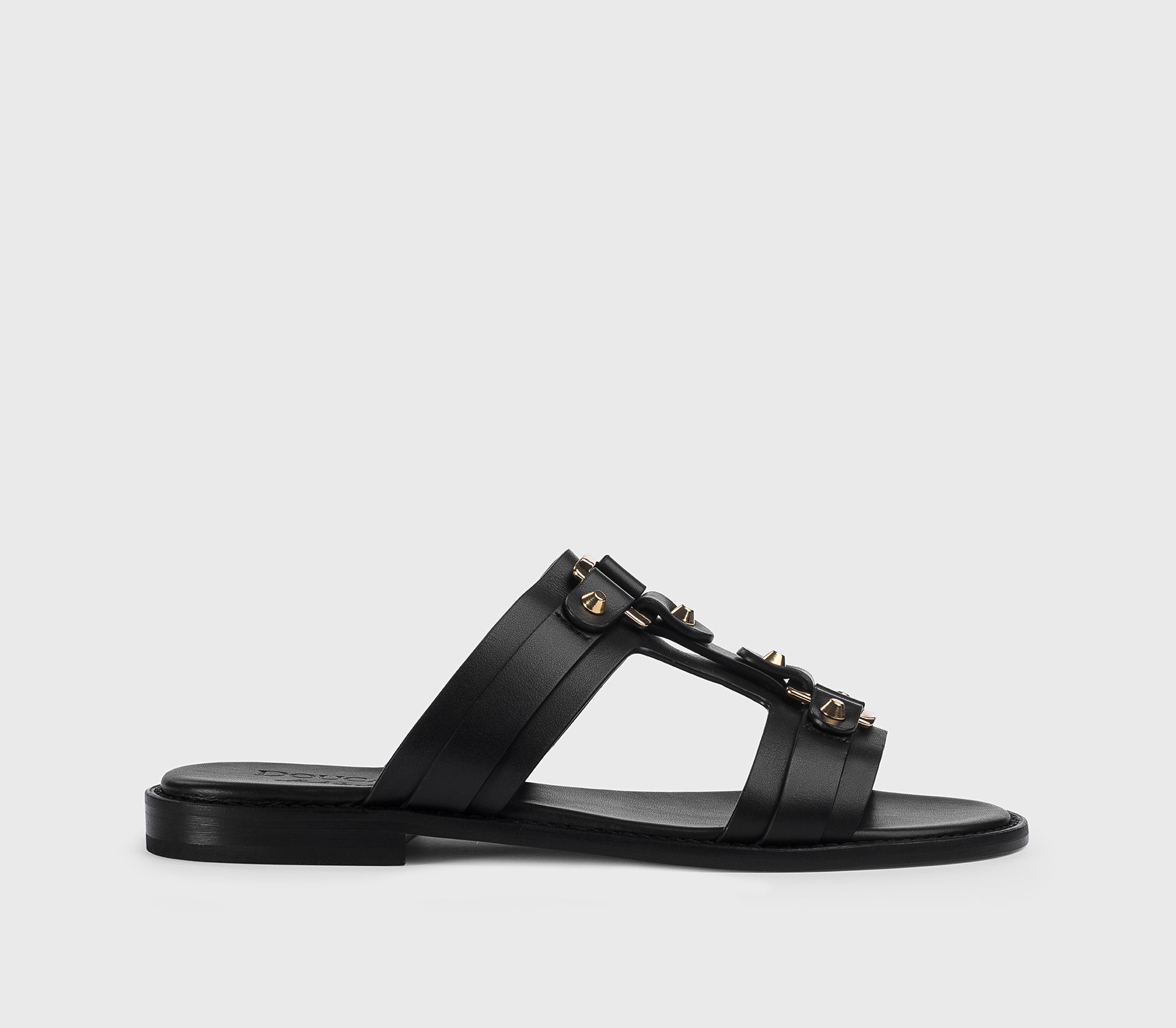 Sandalo da donna con borchie in pelle| nero - Doucal's