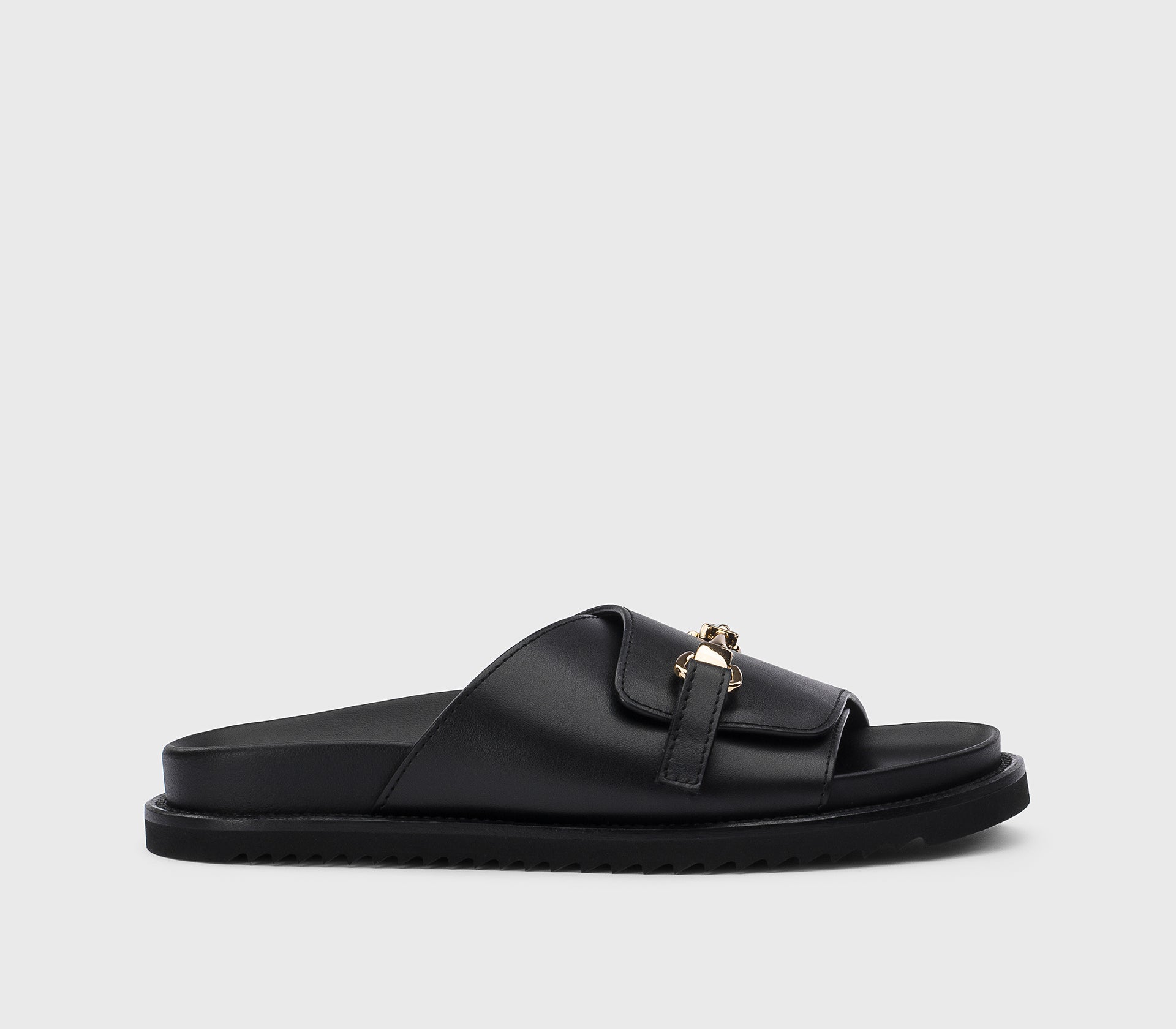 Sandalo da donna in pelle con accessorio in metallo | nero - Doucal's