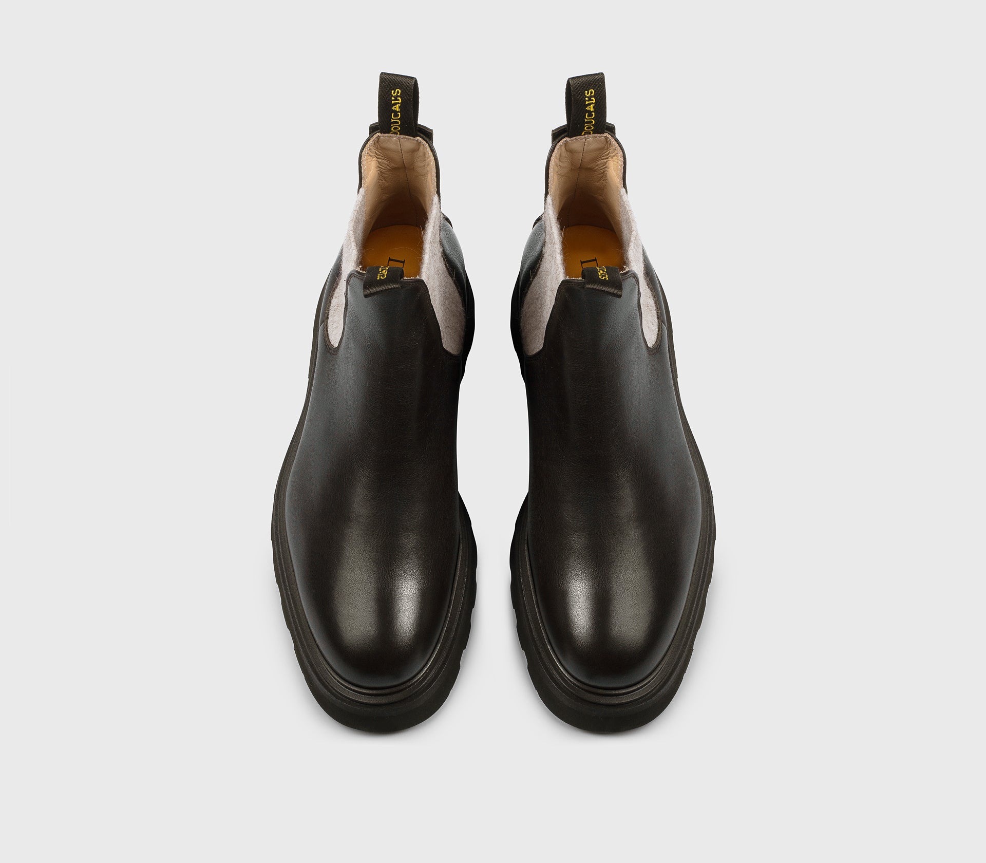 Ebony brown leather ankle boot