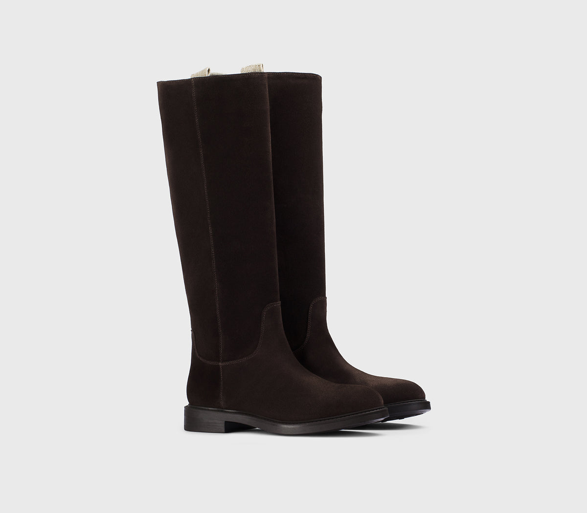 Botte en daim couleur acajou