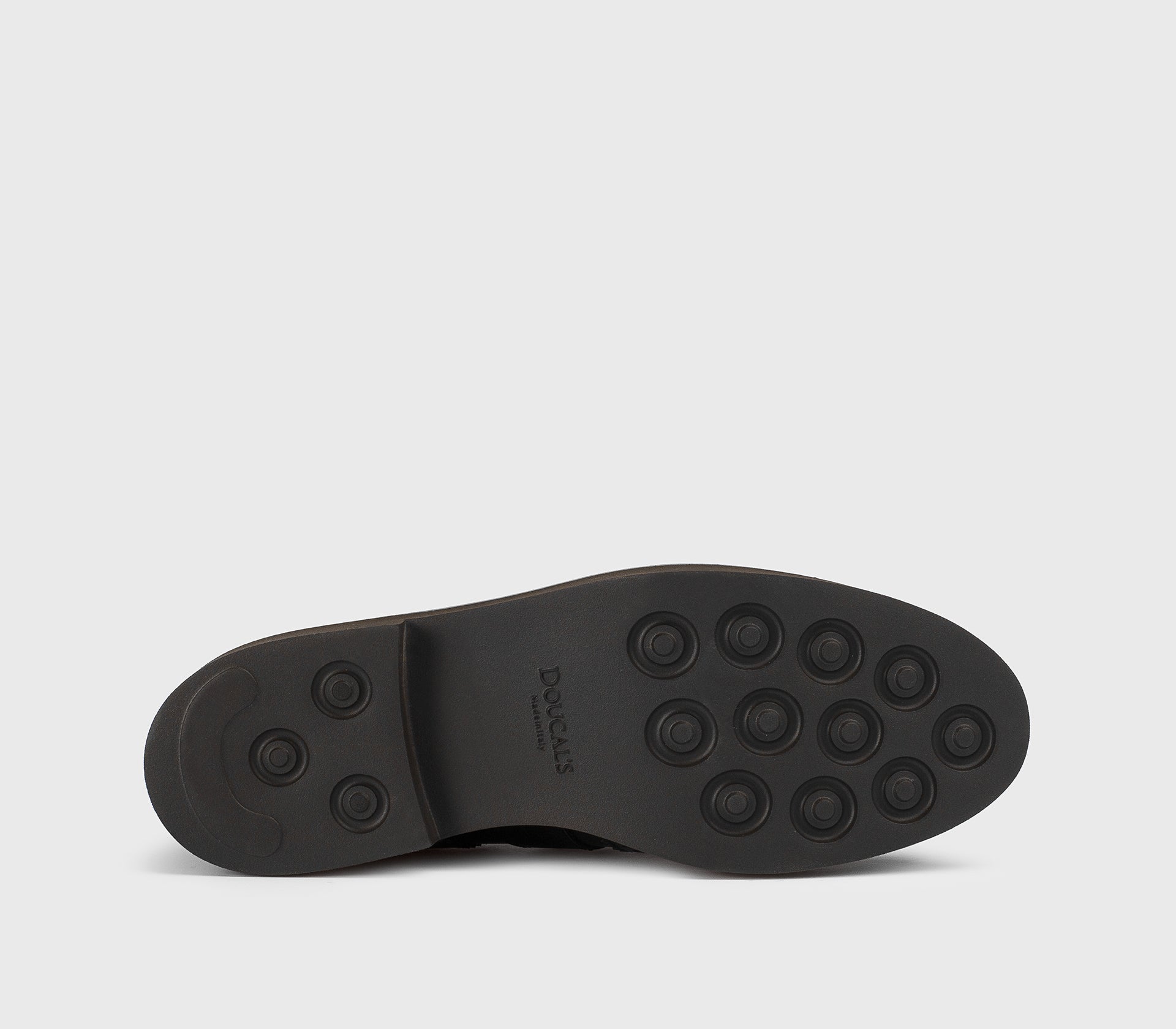 Schuh aus cognacfarbenem Leder mit Schnalle und Fransen