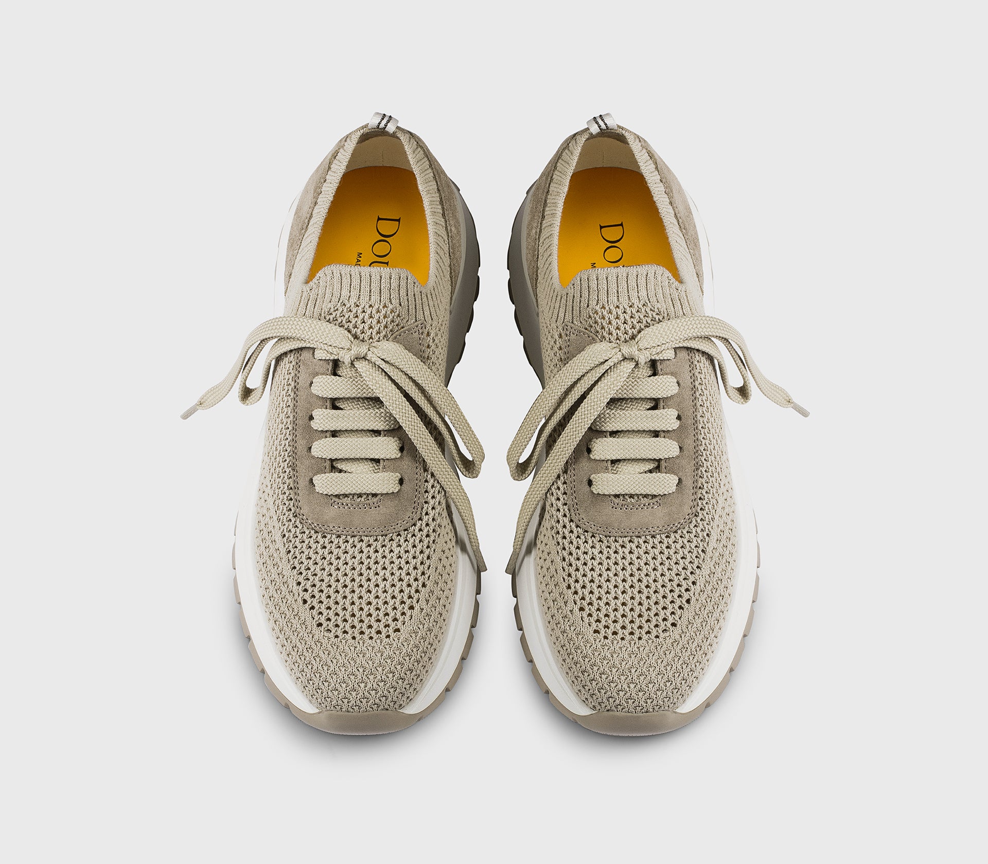 Кроссовки из технической ткани и замши, цвета хавана