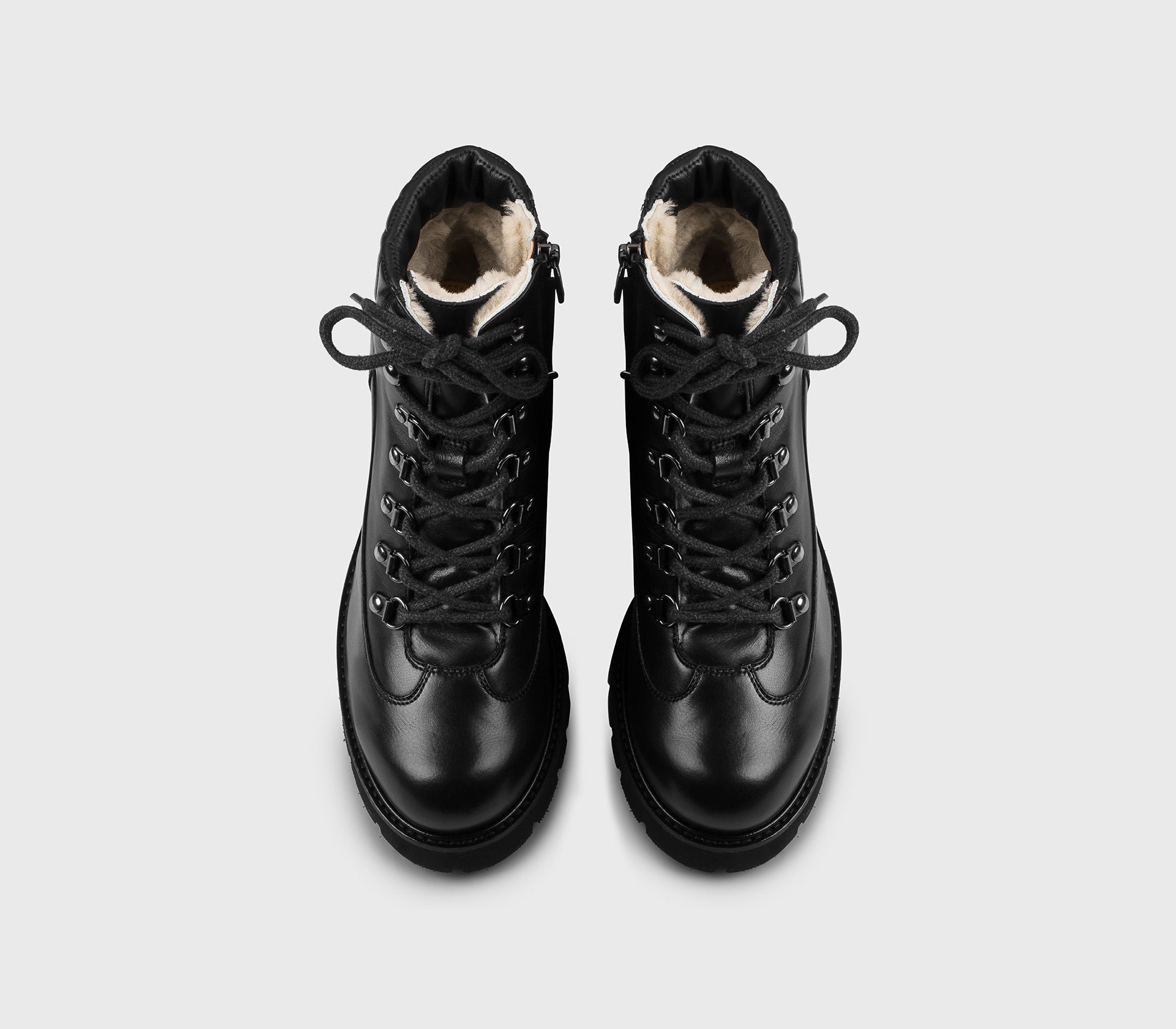 Black leather ankle boot
