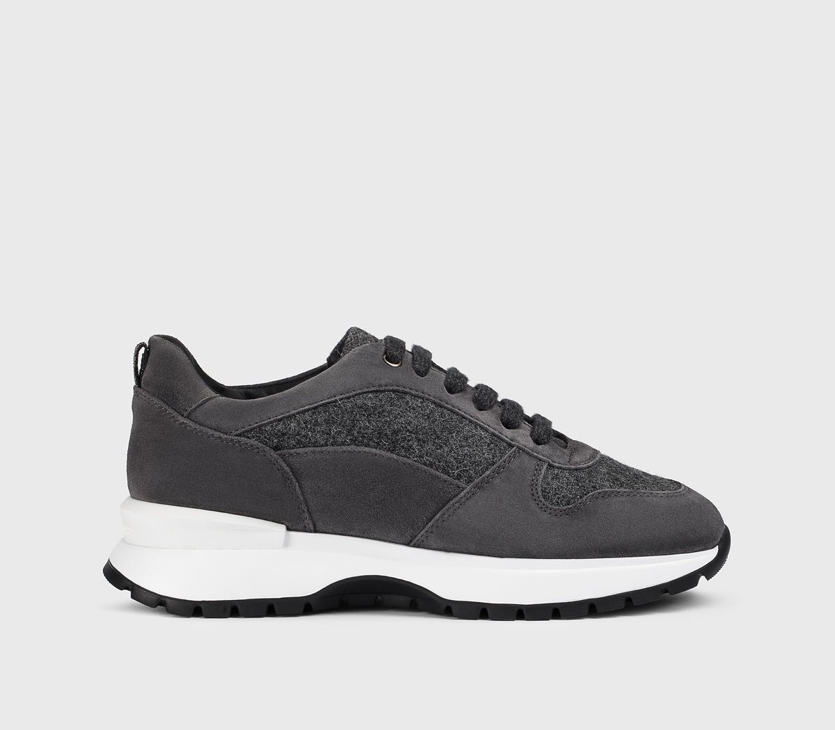 Sneaker bi-matière gris « ardoise »