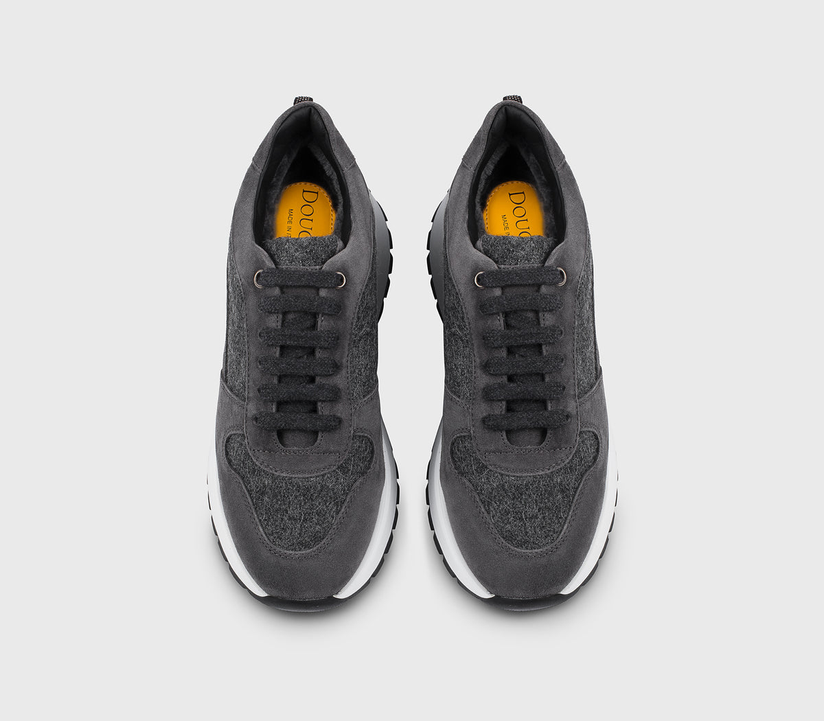 Sneaker bi-matière gris « ardoise »