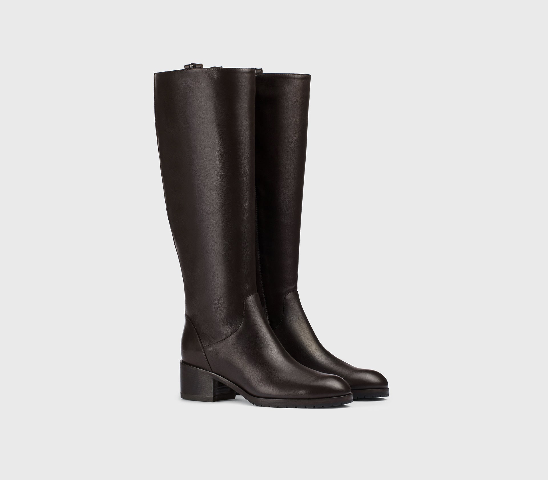 DD8831ROXAUF214TL03 - Stivale con tacco in pelle mogano