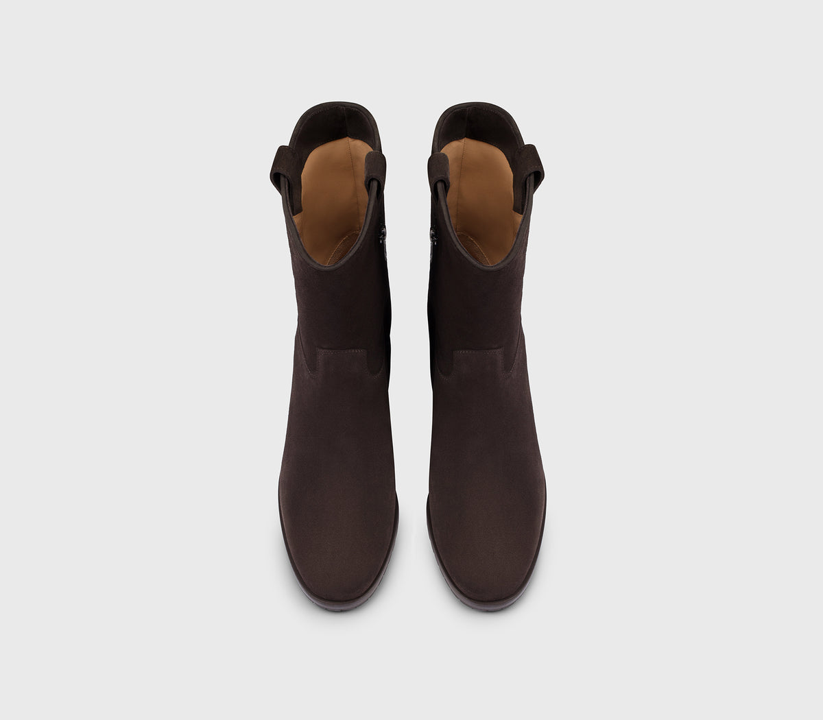 DD8832ROXAUF252TL03 - Stivaletto con zip in suede mogano